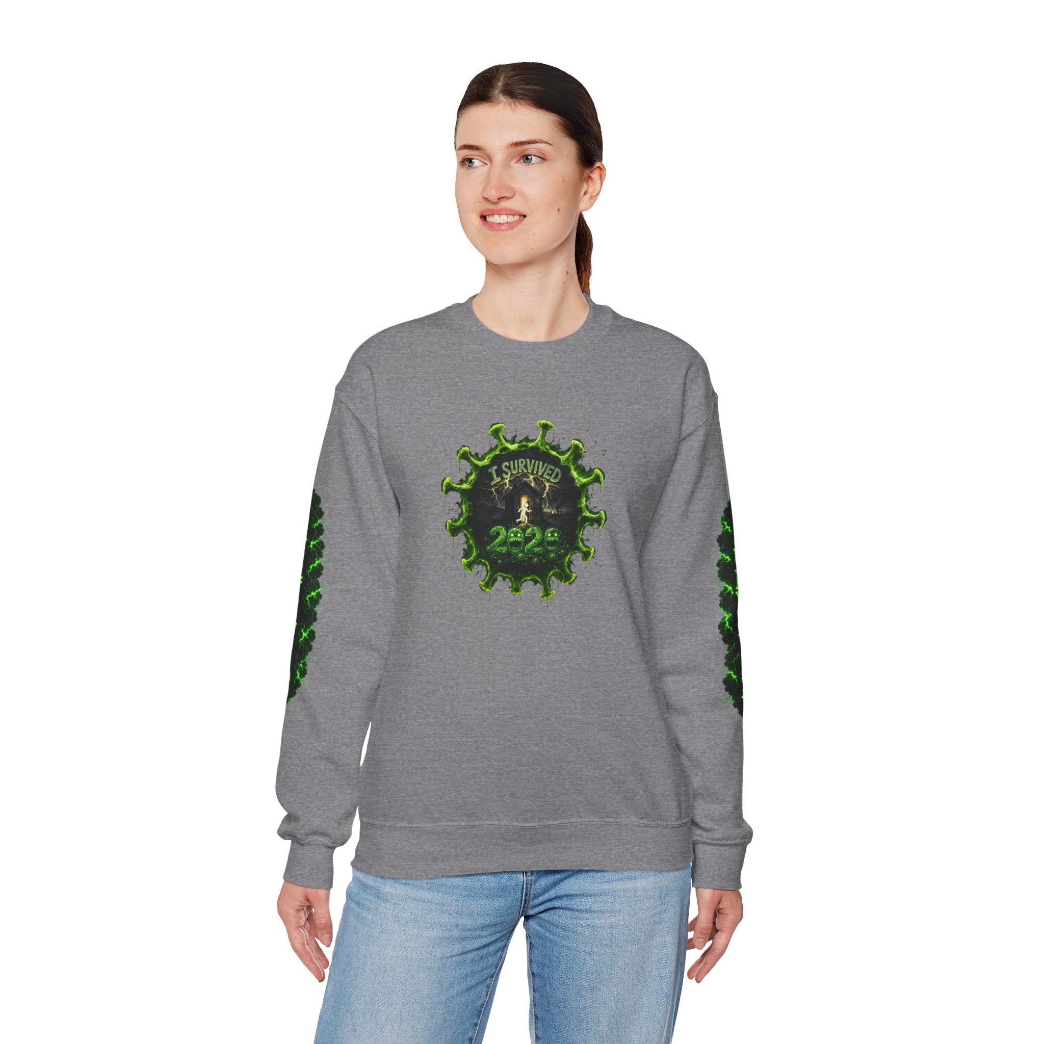 I Survived 2020 — PANDEMIC S1:E3: Director's Cut "The Jab!" Unisex Heavy Blend™ Crewneck Sweatshirt