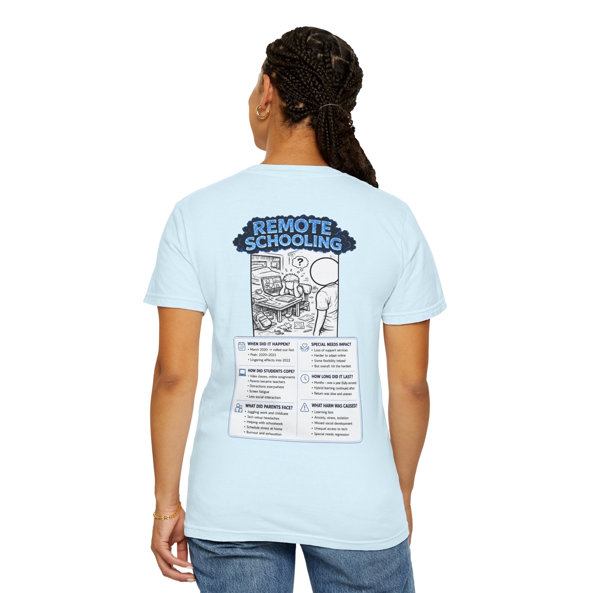 I Survived 2020 — LOCKDOWN S3:E3: "Remote Schooling" Unisex Garment-Dyed T-shirt