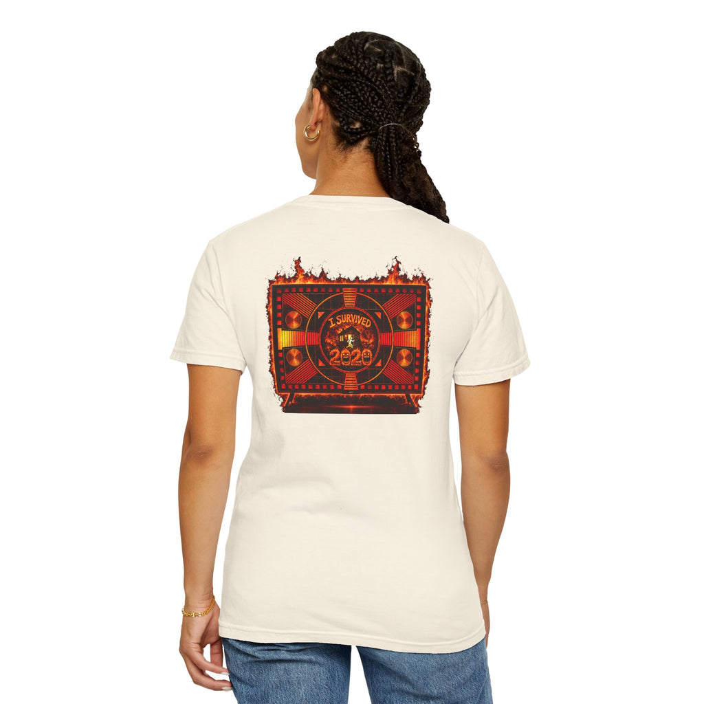 I Survived 2020 — "Please Stand By" Test Pattern Tee Wildfire Signal Edition Summer Premiere Unisex Garment-Dyed T-shirt