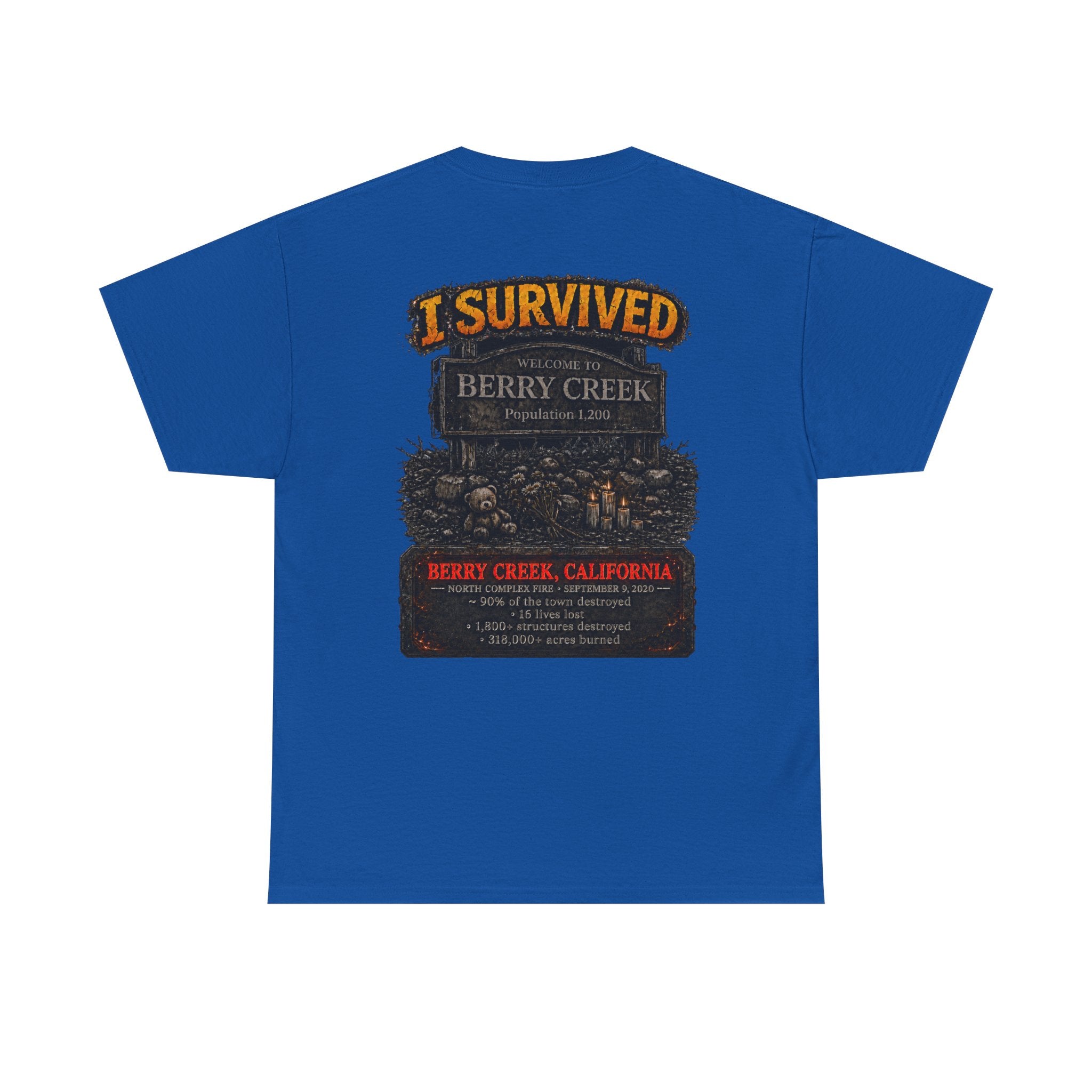 I Survived 2020 — Director's Cut S2:E1 "Berry Creek" | Wildfire Edition Memorial Unisex Heavy Cotton Tee