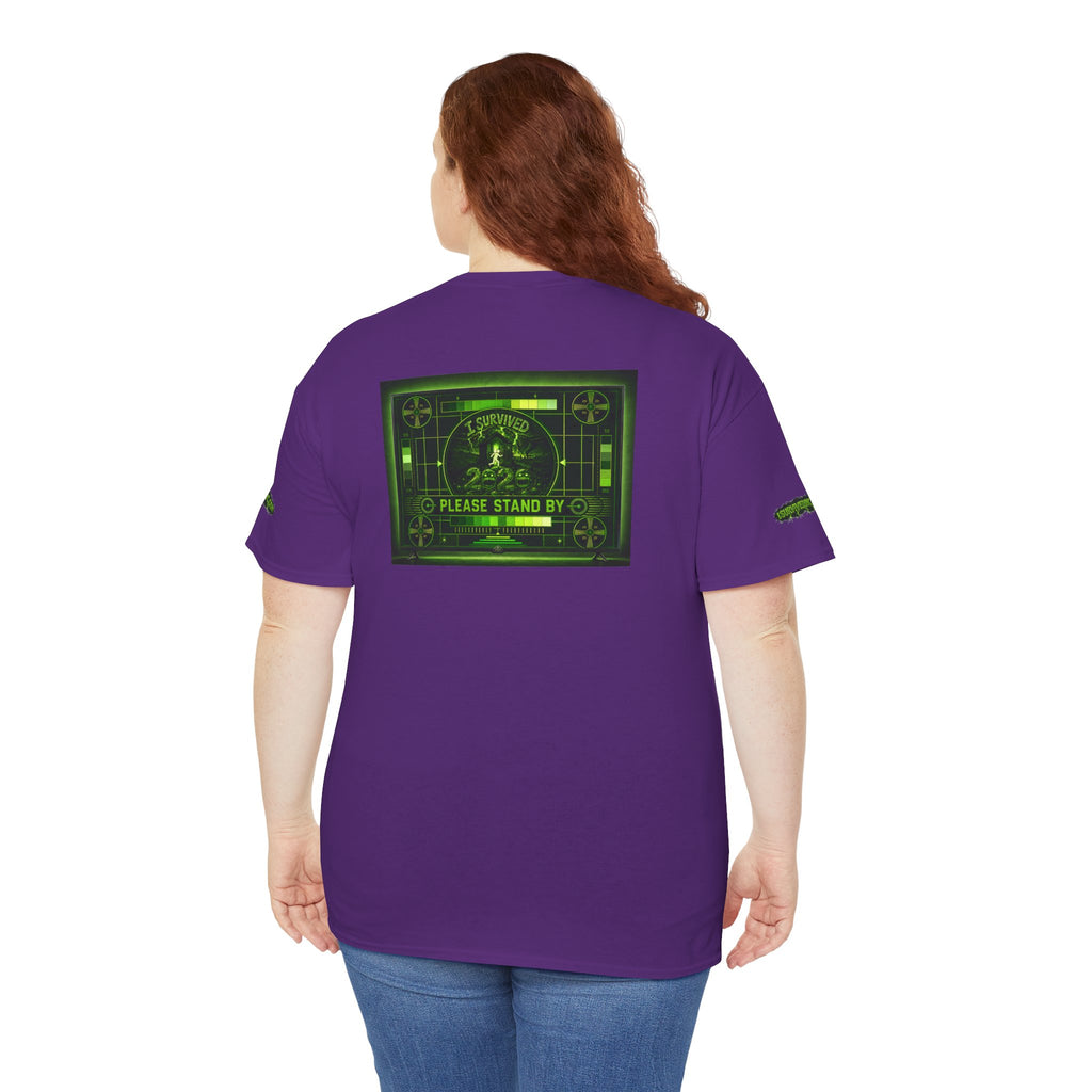 I Survived 2020 — "Please Stand By" Test Pattern Toxic Signal Tee Special Edition Summer Premiere Unisex Heavy Cotton Tee