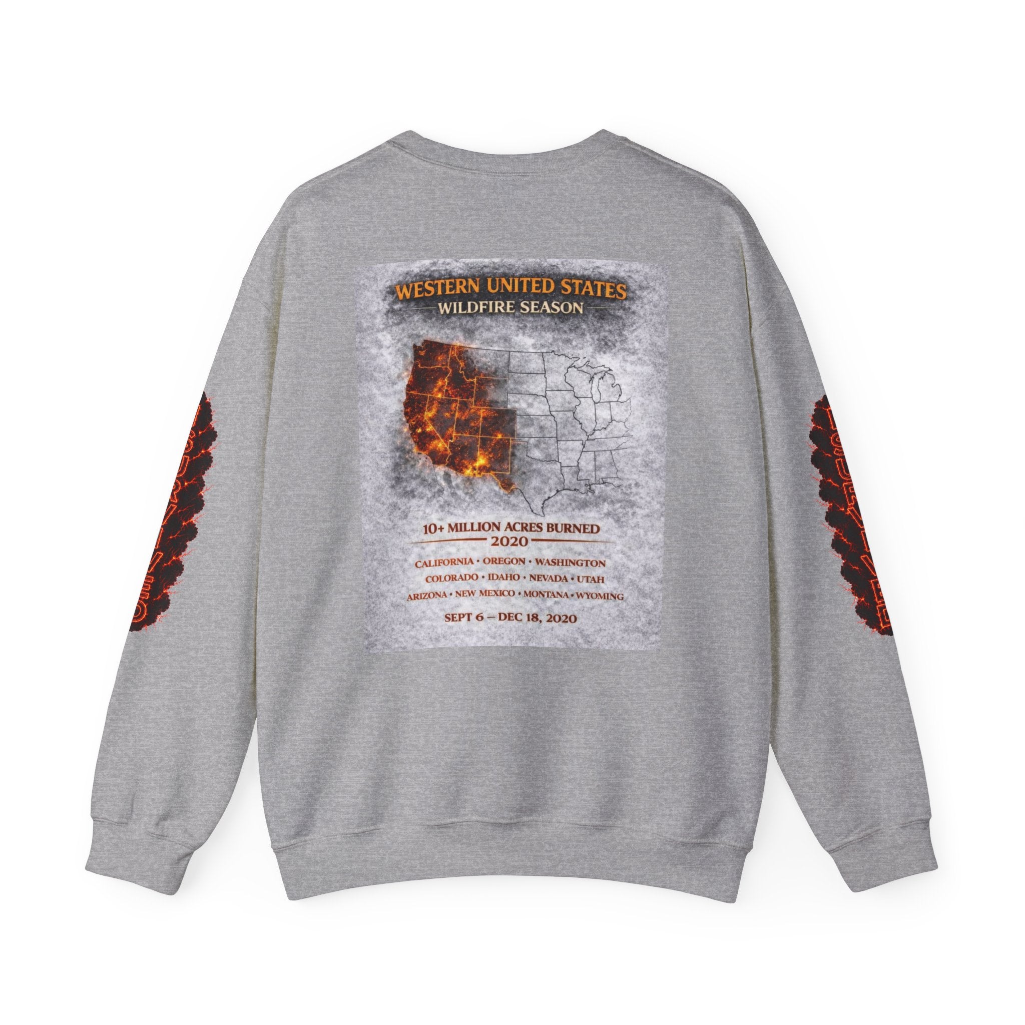 I Survived 2020 — Director's Cut S2:E4 "Western U.S. Wildfire Season" | Mid-Season Finale Pt. 1 | Wildfire Edition Memorial Unisex Heavy Blend™ Crewneck Sweatshirt