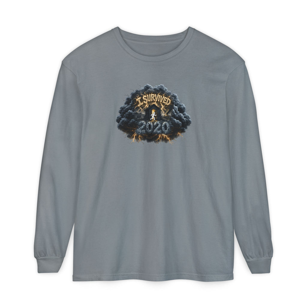I Survived 2020 — Original PILOT Design: Director's Cut Unisex Garment-Dyed Long Sleeve T-Shirt
