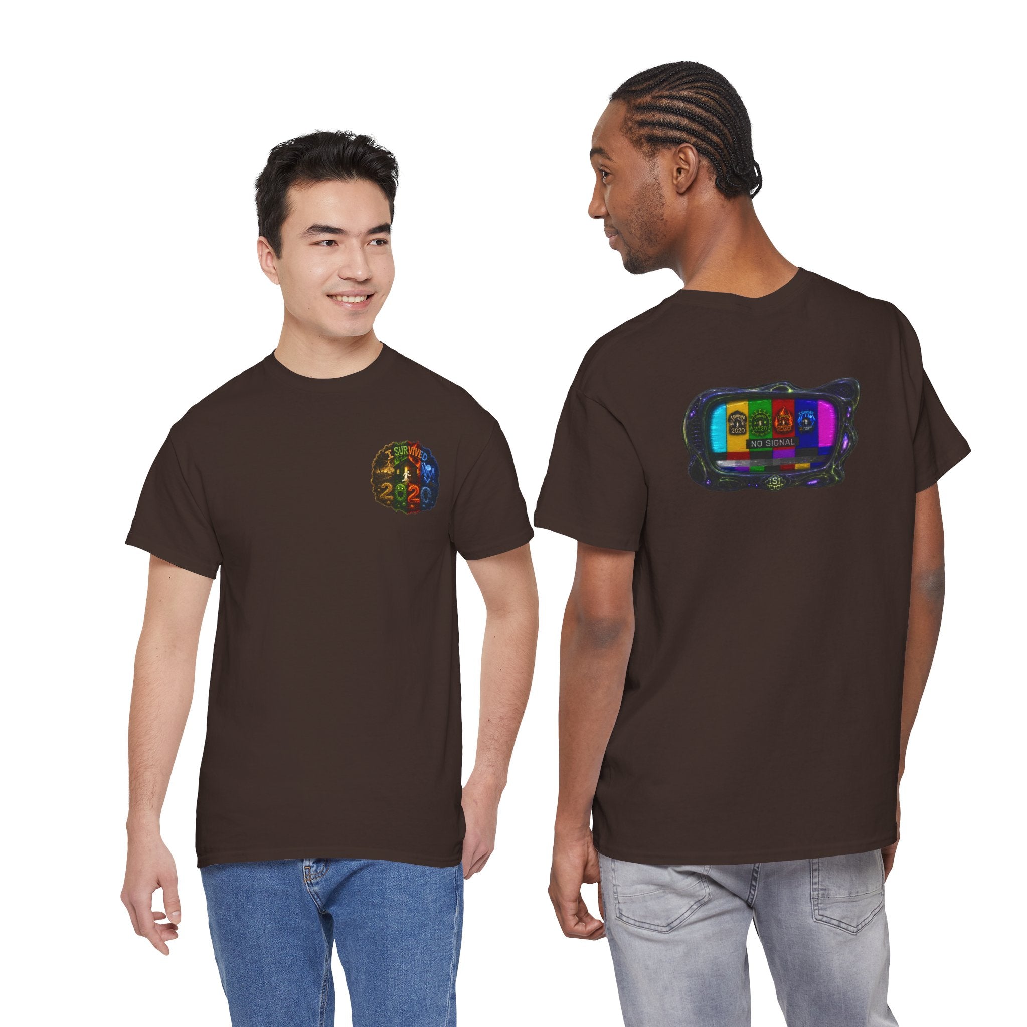 I Survived 2020 — "No Signal" Test Pattern Tee Alien Broadcast Finale Summer Premiere Unisex Heavy Cotton Tee
