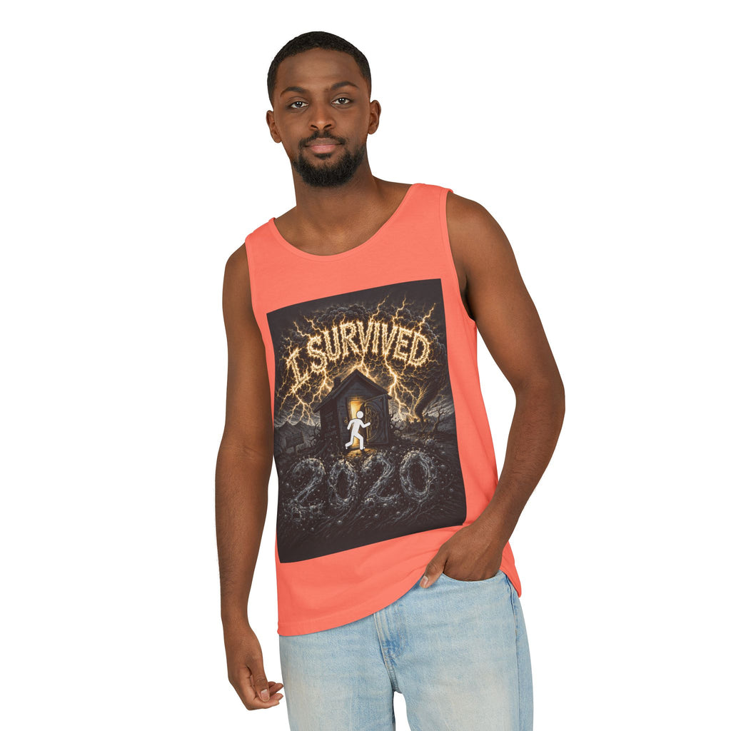 I Survived 2020 — Original Design Teaser Tee | Season 1 Premiere Drop Unisex Garment-Dyed Tank Top