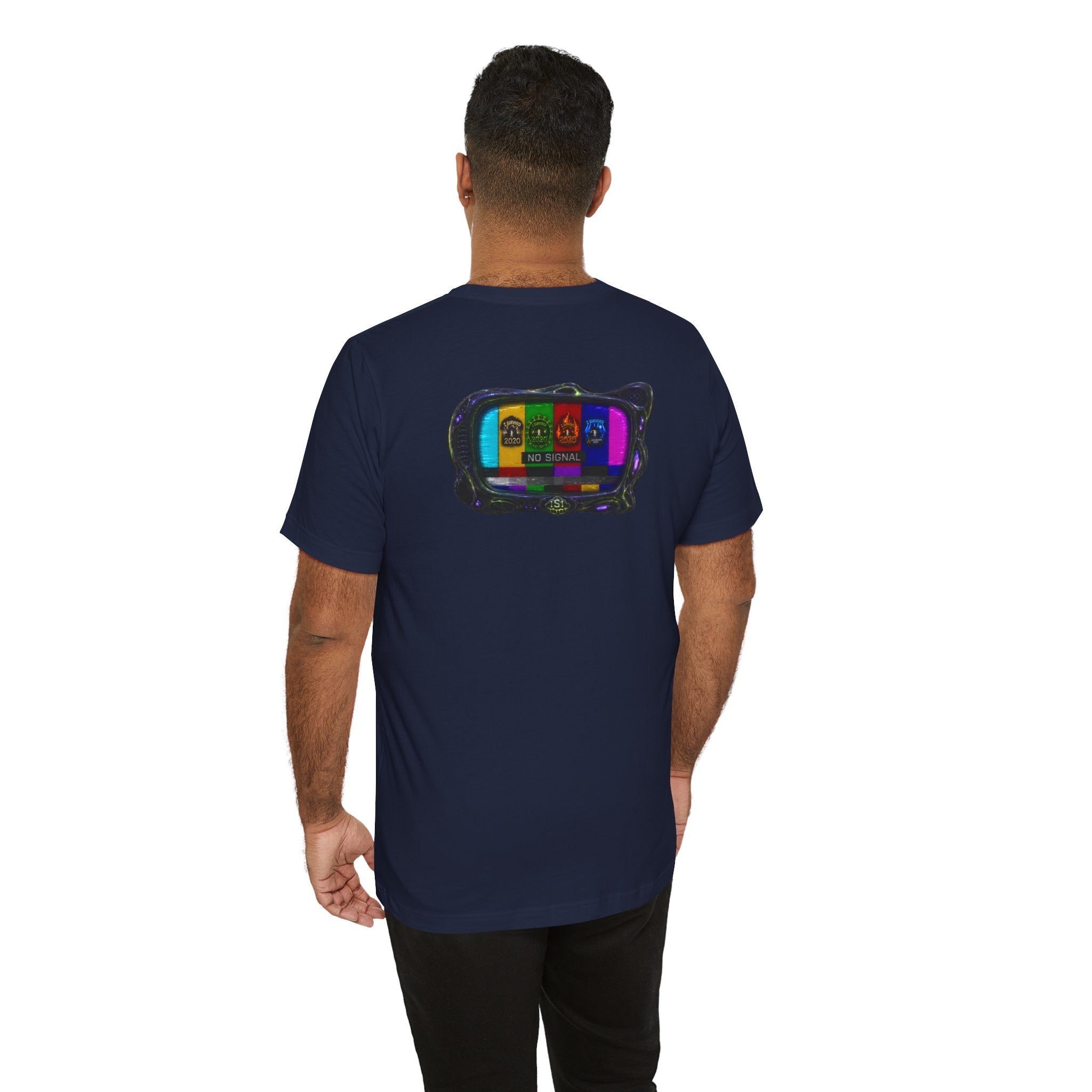 I Survived 2020 — "No Signal" Test Pattern Tee Alien Broadcast Finale Summer Premiere Unisex Jersey Short Sleeve Tee