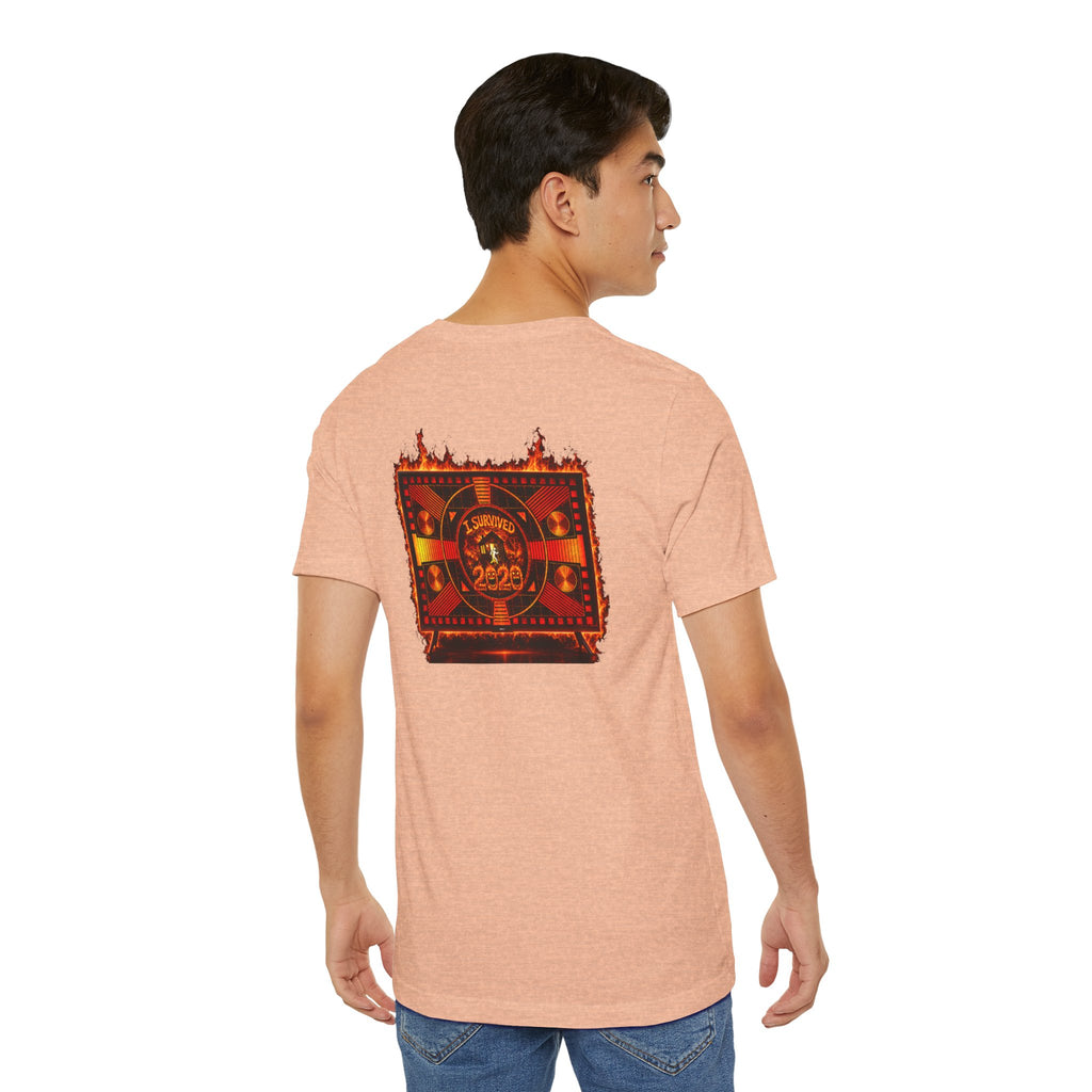I Survived 2020 — "Please Stand By" Test Pattern Tee Wildfire Signal Edition Summer Premiere Unisex Jersey Short Sleeve Tee