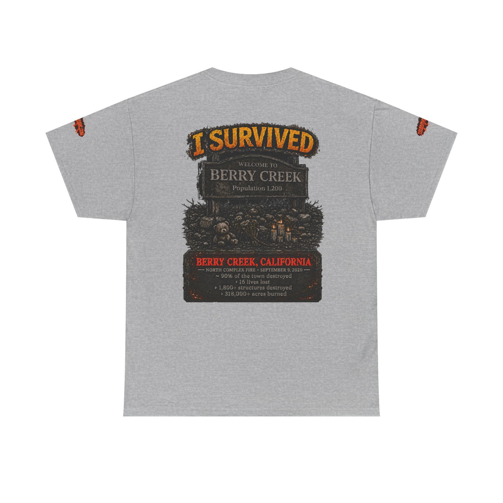 I Survived 2020 — Director's Cut S2:E1 "Berry Creek" | Wildfire Edition Memorial Unisex Heavy Cotton Tee (SPECIAL EDITION)