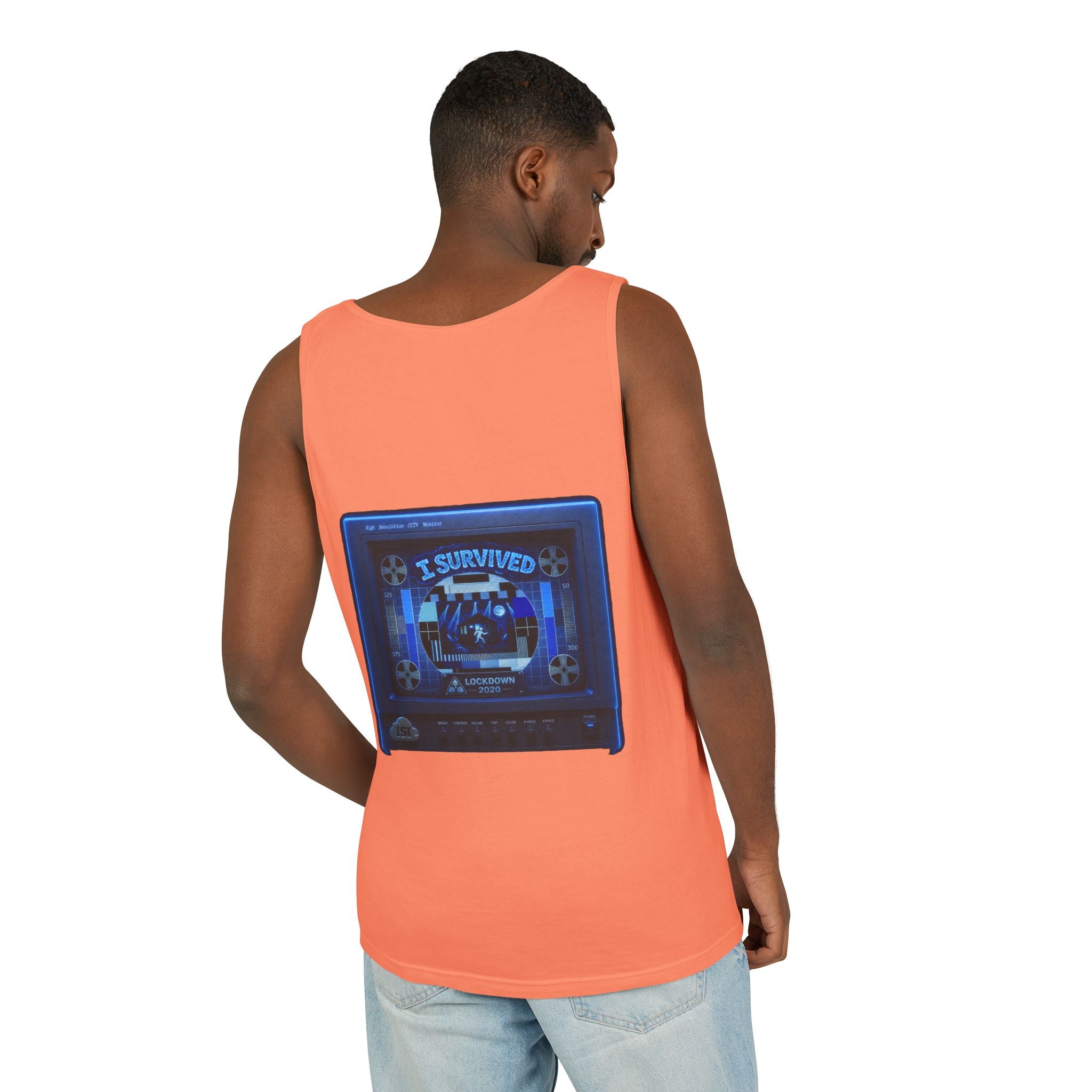 I Survived 2020 — "Please Stand By" Test Pattern Tee Lockdown Special Edition Summer Exclusive Unisex Garment-Dyed Tank Top