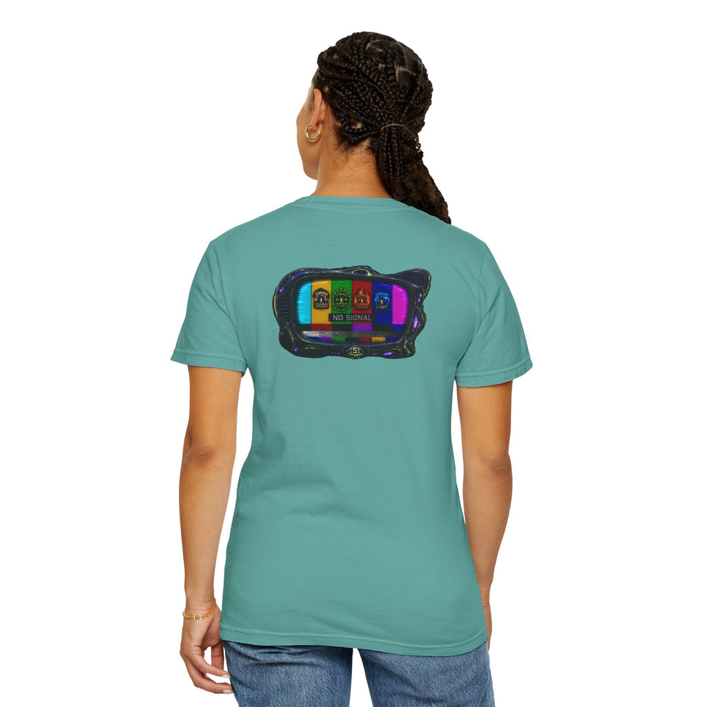 I Survived 2020 — "No Signal" Test Pattern Tee Alien Broadcast Finale Summer Premiere Unisex Garment-Dyed T-shirt