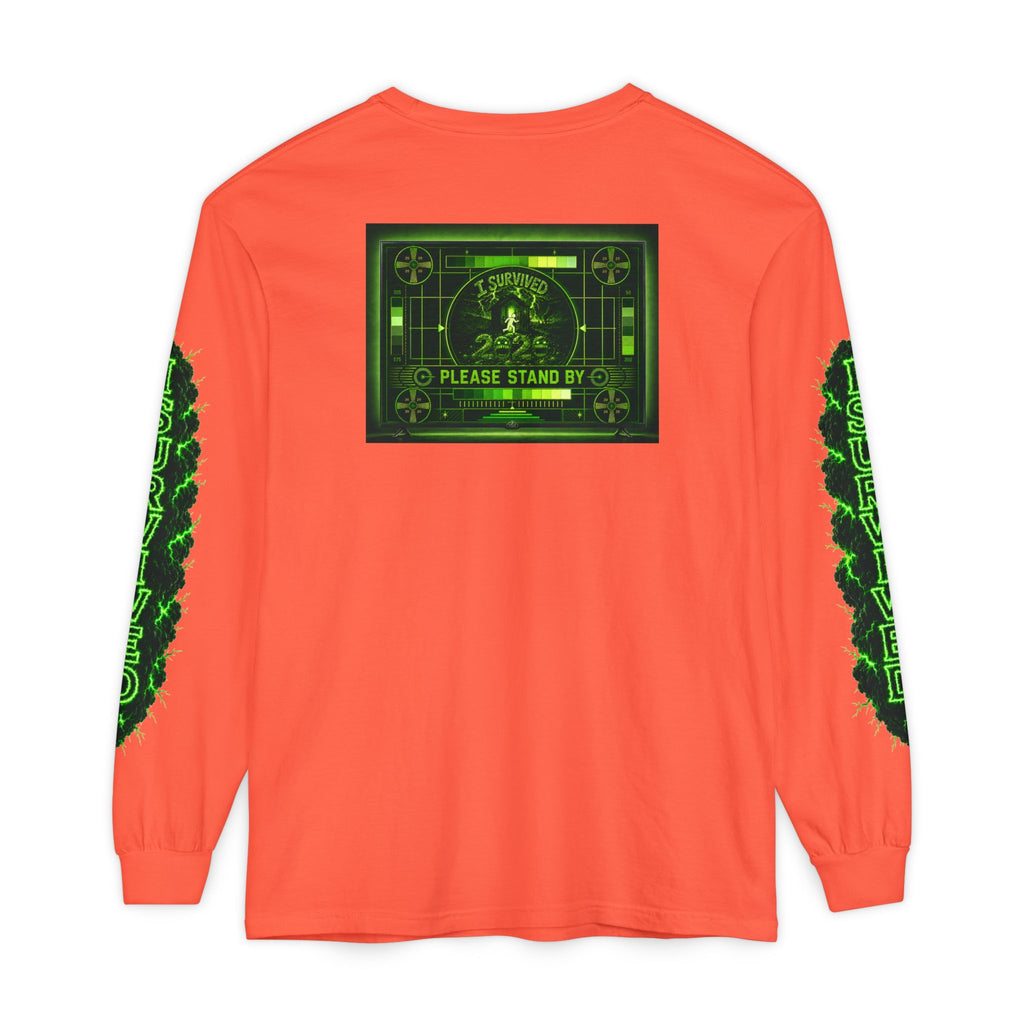 I Survived 2020 — "Please Stand By" Test Pattern Toxic Signal Tee Special Edition Summer Premiere Unisex Garment-Dyed Long Sleeve T-Shirt