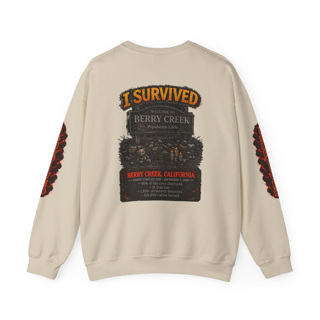 I Survived 2020 — Director's Cut S2:E1 "Berry Creek" | Wildfire Edition Memorial Unisex Heavy Blend™ Crewneck Sweatshirt