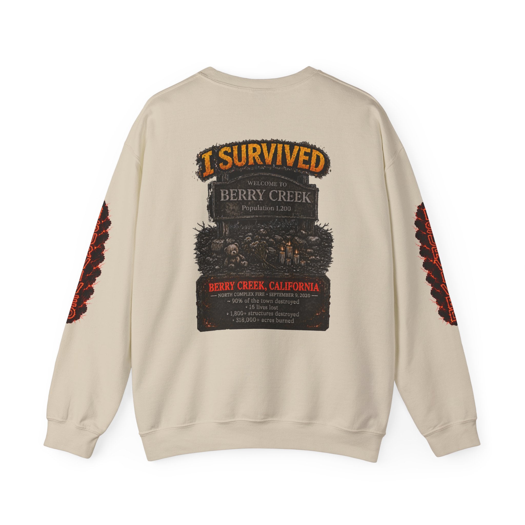I Survived 2020 — Director's Cut S2:E1 "Berry Creek" | Wildfire Edition Memorial Unisex Heavy Blend™ Crewneck Sweatshirt