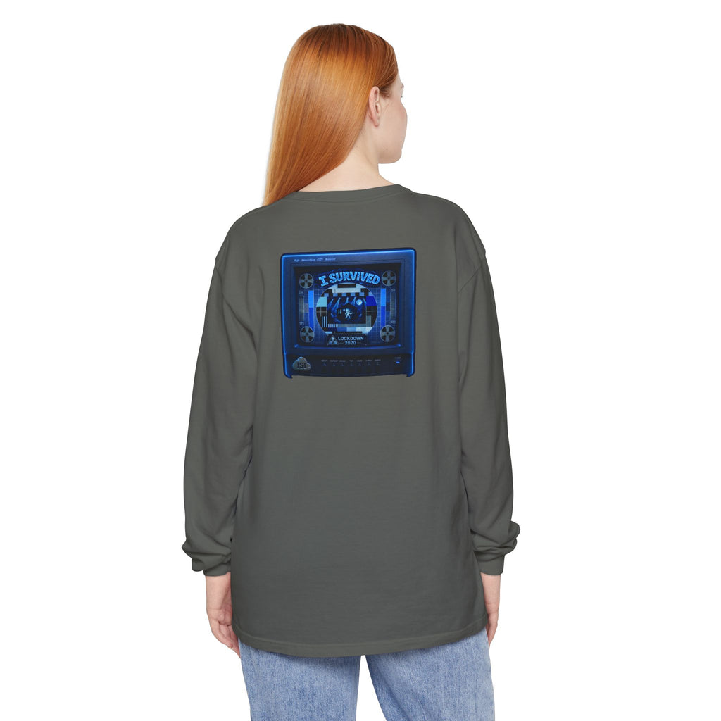 I Survived 2020 — "Please Stand By" Test Pattern Tee Lockdown Edition Summer Exclusive Unisex Garment-Dyed Long Sleeve T-Shirt