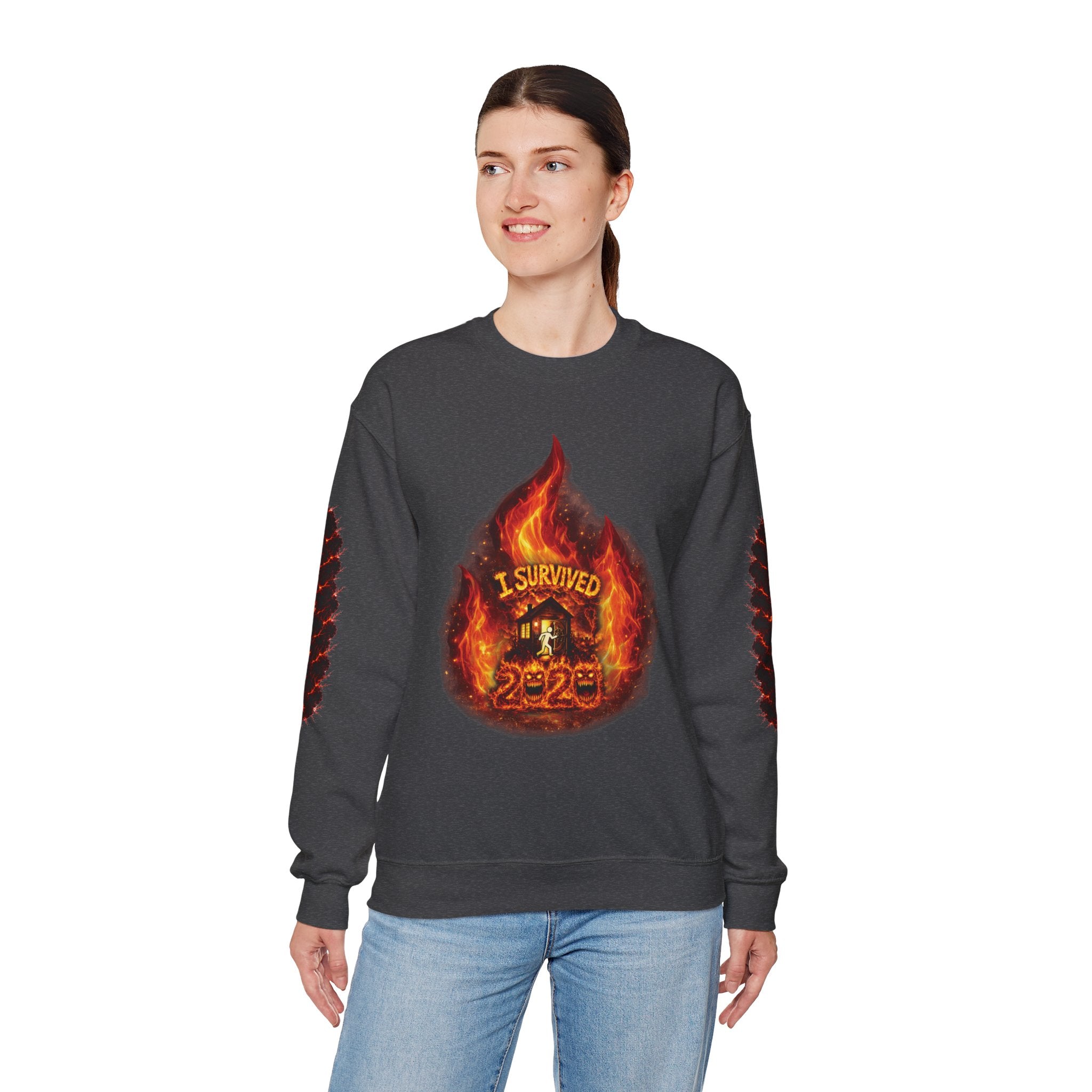 I Survived 2020 — Director's Cut S2:E3 "The California Wildfires" | Wildfire Edition Memorial Unisex Heavy Blend™ Crewneck Sweatshirt