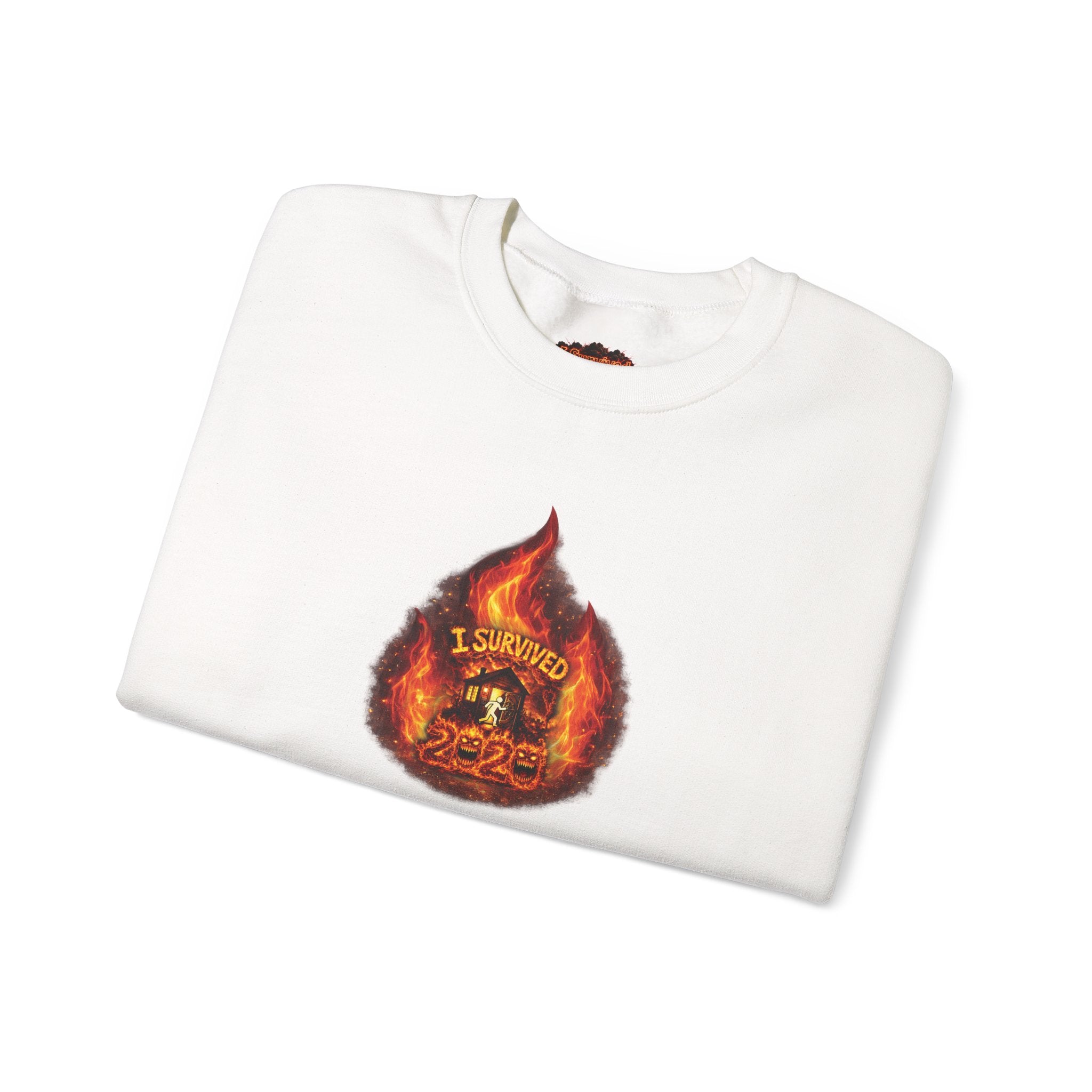 I Survived 2020 — WILDFIRES S2:E4: Director's Cut "Western U.S. Wildfire Season" Memorial Unisex Heavy Blend™ Crewneck Sweatshirt