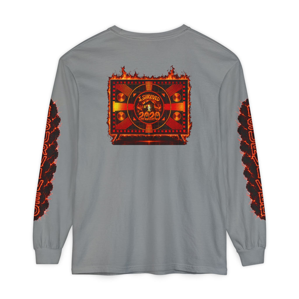 I Survived 2020 — "Please Stand By" Test Pattern Tee Special Edition Wildfire Signal Edition Summer Premiere Unisex Garment-Dyed Long Sleeve T-Shirt