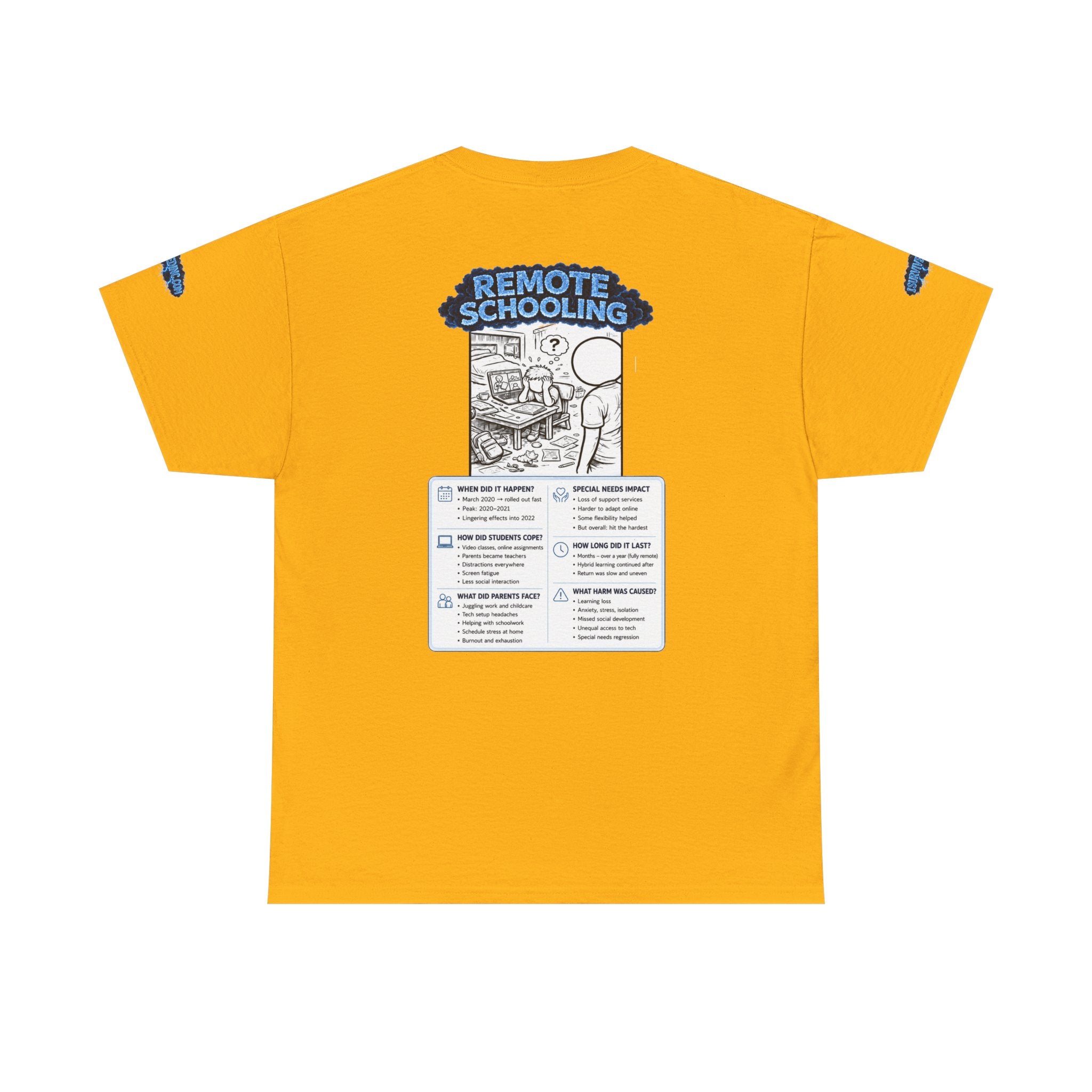 I Survived 2020 — LOCKDOWN S3:E3: Special Edition "Remote Schooling" Unisex Heavy Cotton Tee
