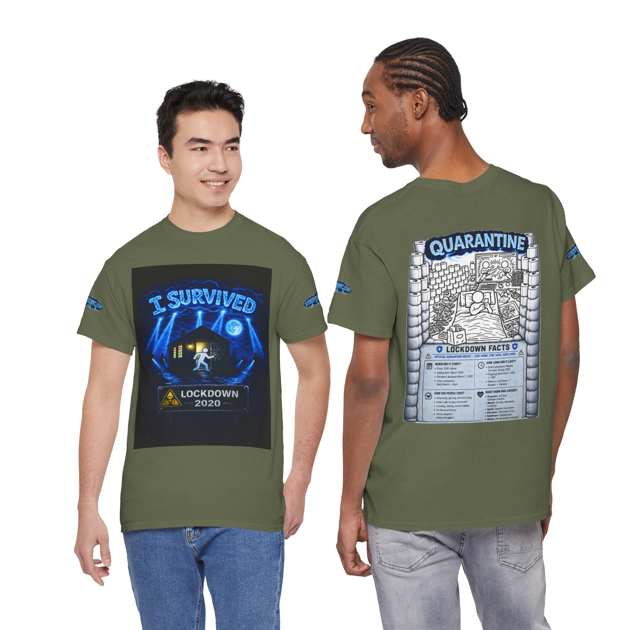 I Survived 2020 — LOCKDOWN S3:E1: Special Edition "Quarantine" Unisex Heavy Cotton Tee