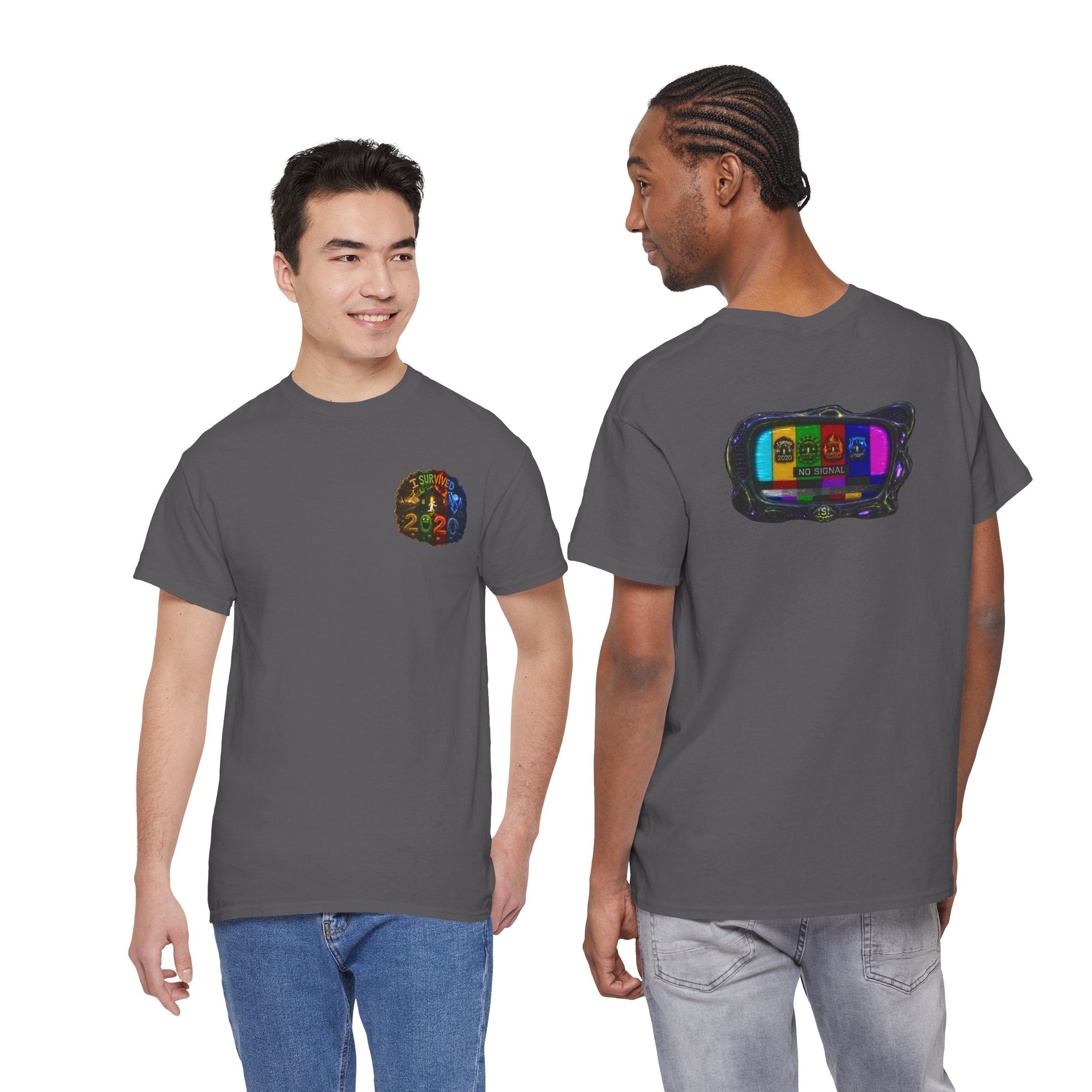 I Survived 2020 — "No Signal" Test Pattern Tee Alien Broadcast Finale Summer Premiere Unisex Heavy Cotton Tee