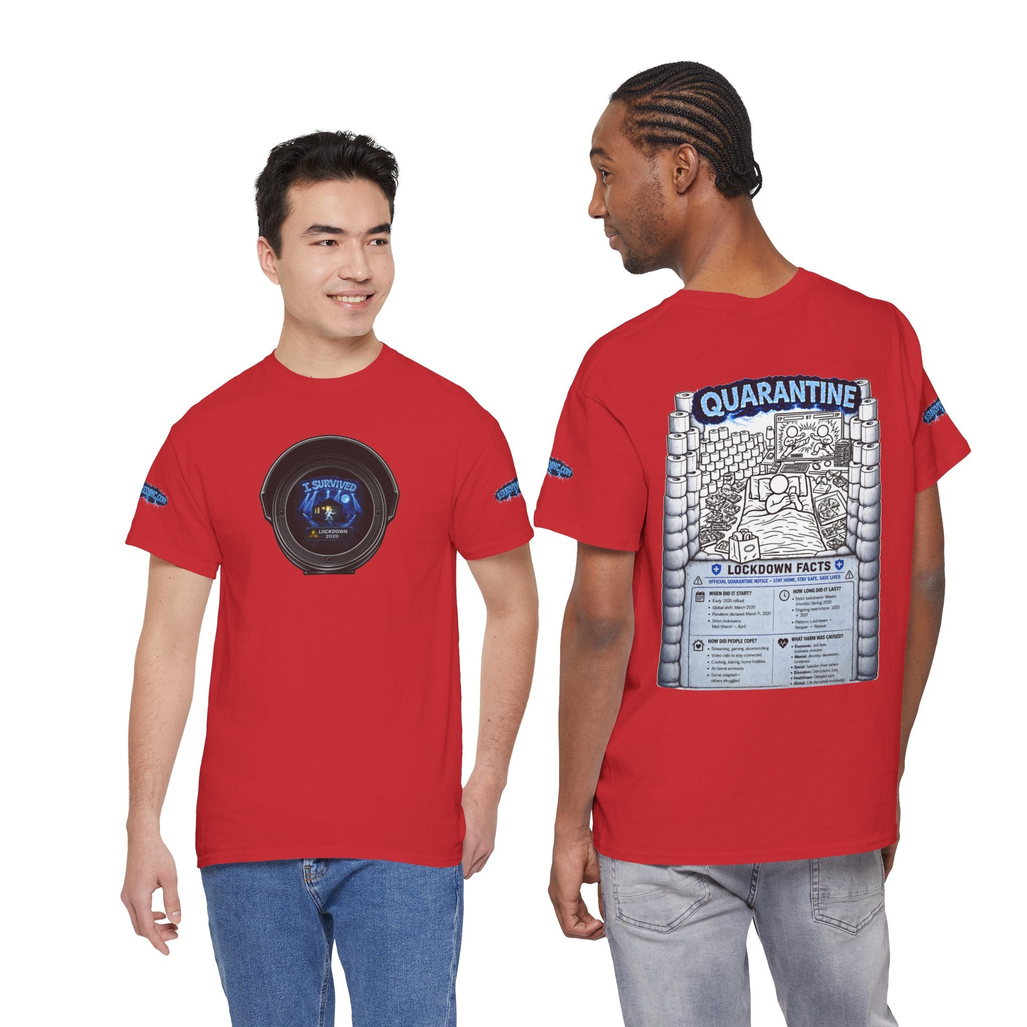 I Survived 2020 — LOCKDOWN S3:E1: Director's Cut Special Edition "Quarantine" Unisex Heavy Cotton Tee