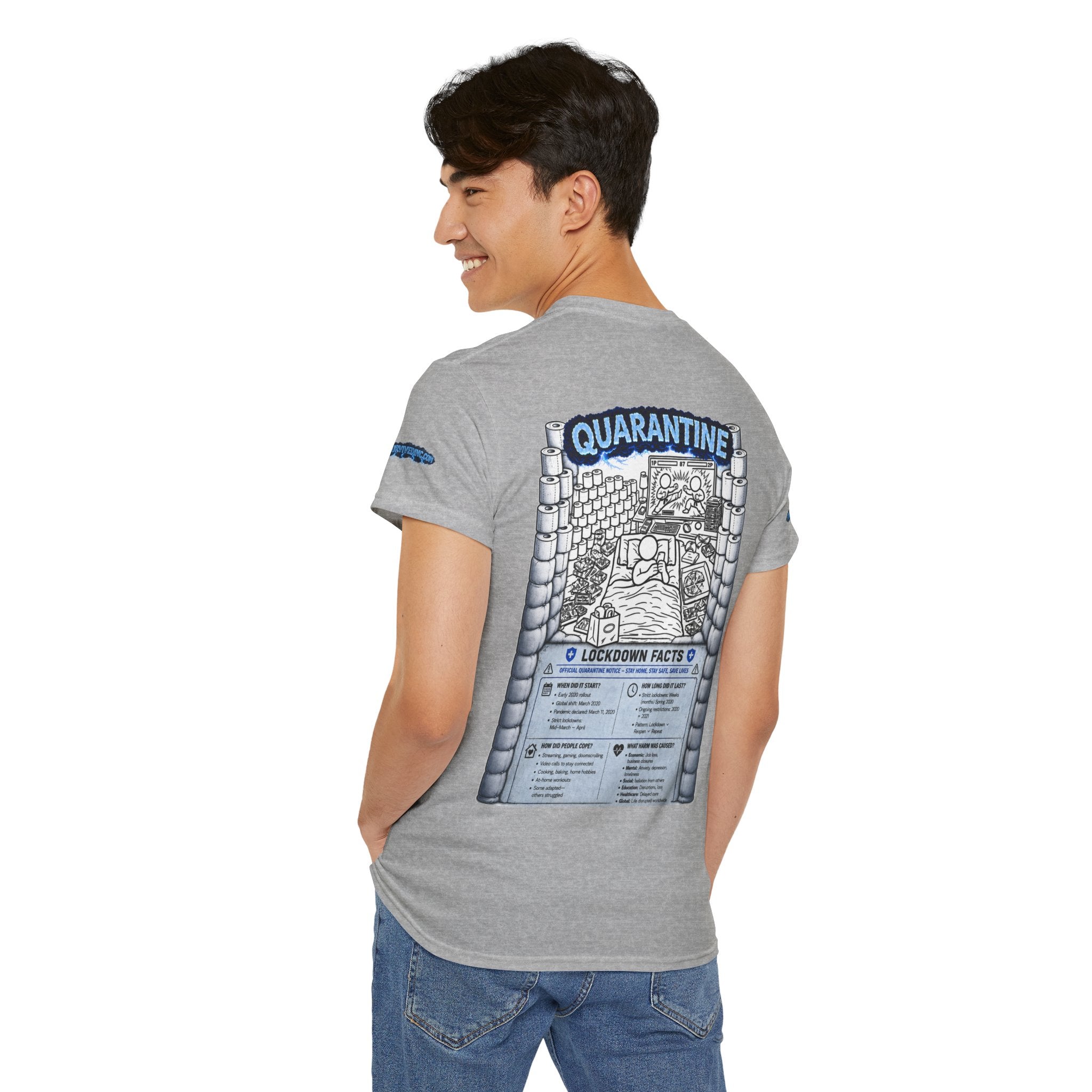 I Survived 2020 — LOCKDOWN S3:E1: Director's Cut Special Edition "Quarantine" Unisex Heavy Cotton Tee
