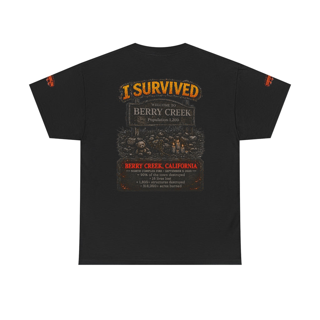 I Survived 2020 — Director's Cut S2:E1 "Berry Creek" | Wildfire Edition Memorial Unisex Heavy Cotton Tee (SPECIAL EDITION)