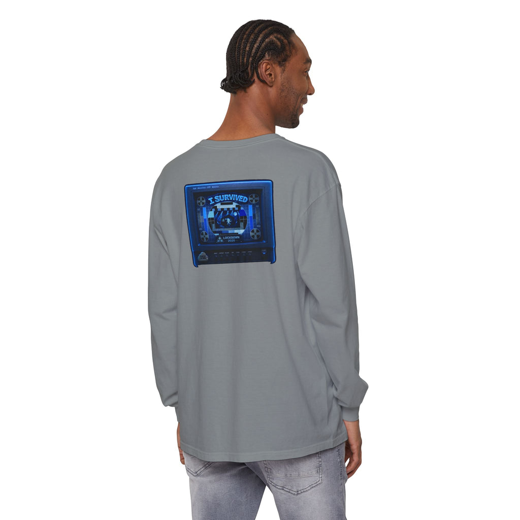 I Survived 2020 — "Please Stand By" Test Pattern Tee Lockdown Edition Summer Exclusive Unisex Garment-Dyed Long Sleeve T-Shirt