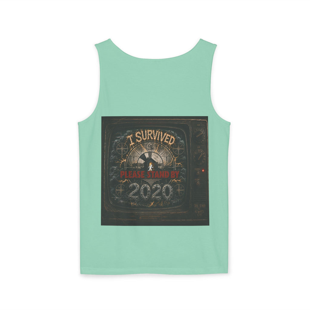I Survived 2020 — "Please Stand By" Test Pattern Tee Summer Premier  Unisex Garment-Dyed Tank Top