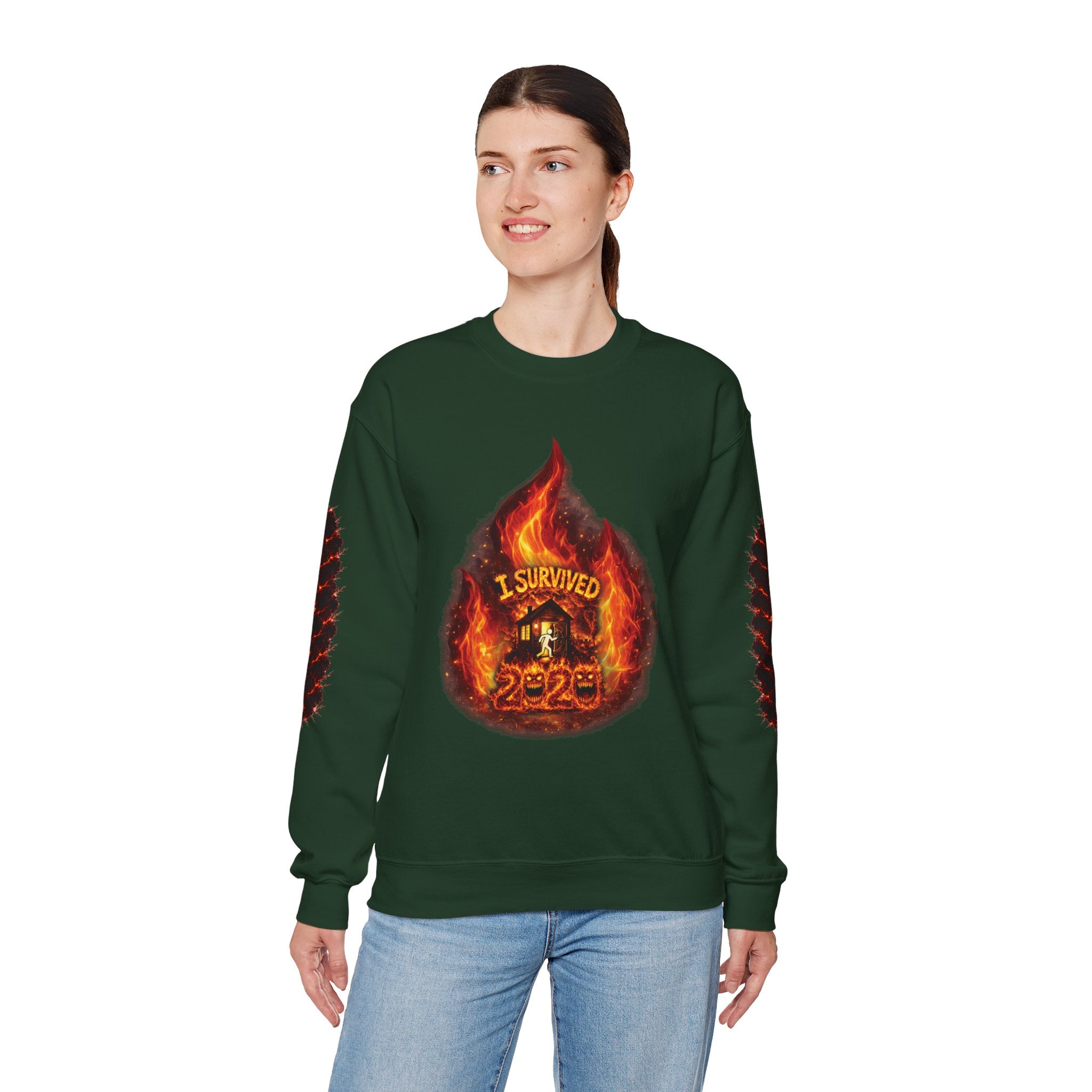I Survived 2020 — Director's Cut S2:E2 "The Bobcat Fire" | Wildfire Edition Memorial Unisex Heavy Blend™ Crewneck Sweatshirt