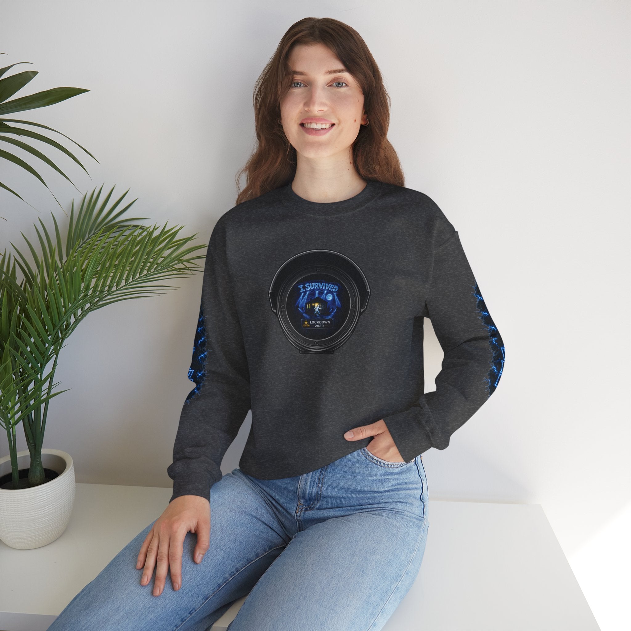 I Survived 2020 — LOCKDOWN S3:E4: Director's Cut "Working From Home" Unisex Heavy Blend™ Crewneck Sweatshirt