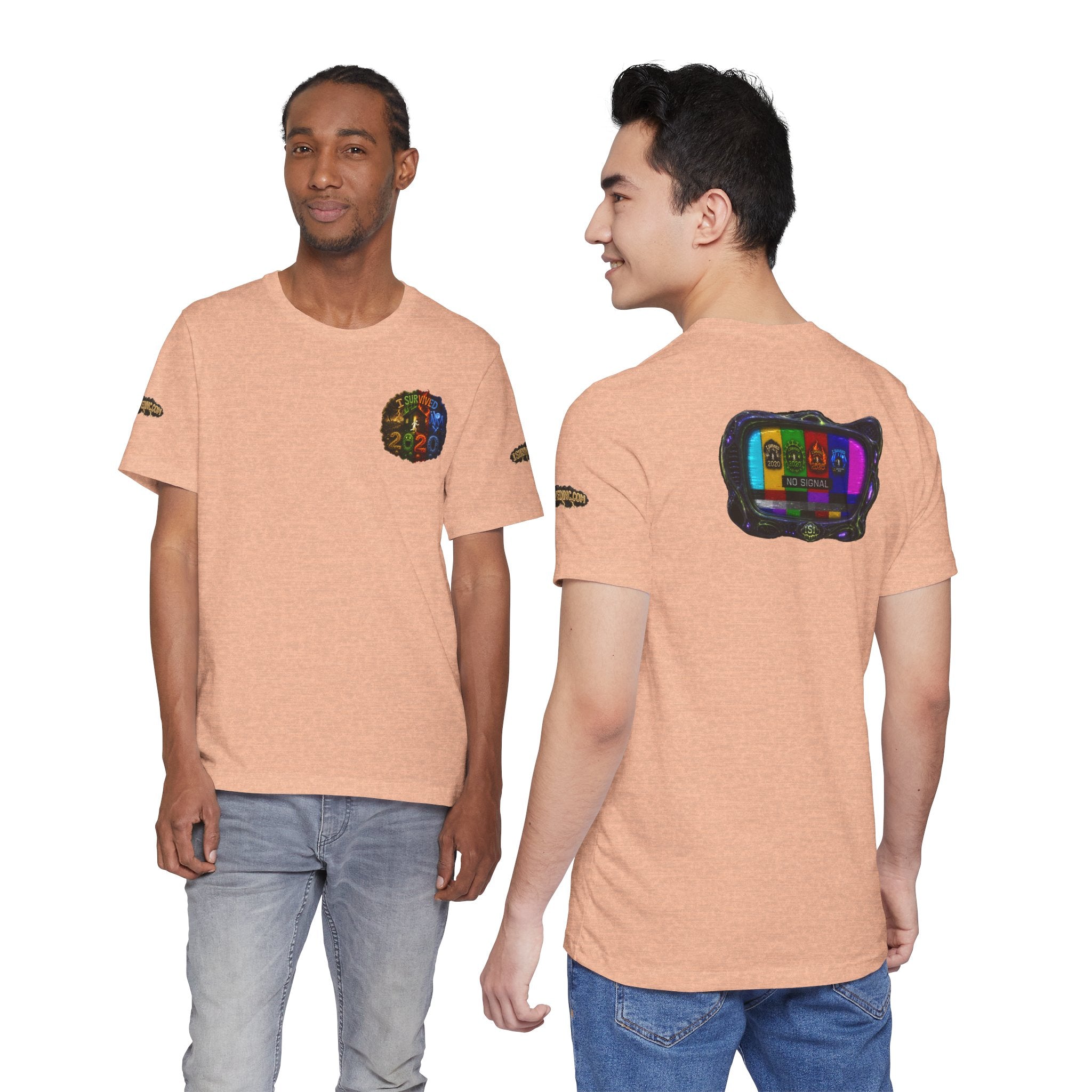 I Survived 2020 — "No Signal" Test Pattern Tee Alien Broadcast Finale Summer Premiere Unisex Jersey Short Sleeve Tee