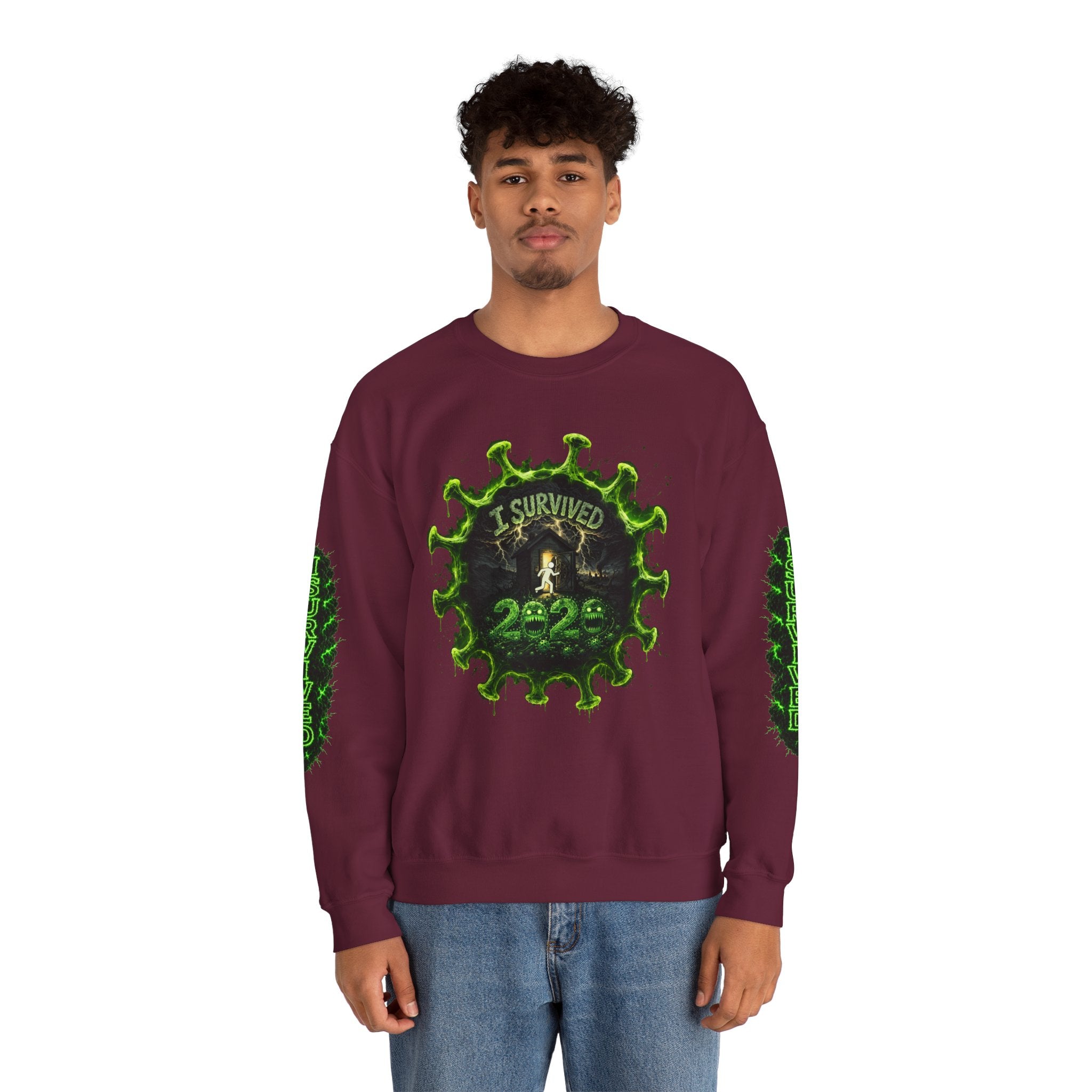 I Survived 2020 — Director's Cut S1:E3 "The Jab!" | Pandemic Edition Unisex Heavy Blend™ Crewneck Sweatshirt