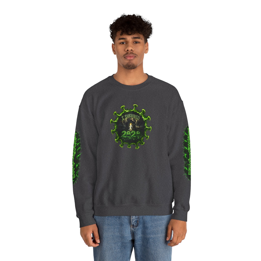 I Survived 2020 — PANDEMIC S1:E3: Director's Cut "The Jab!" Unisex Heavy Blend™ Crewneck Sweatshirt