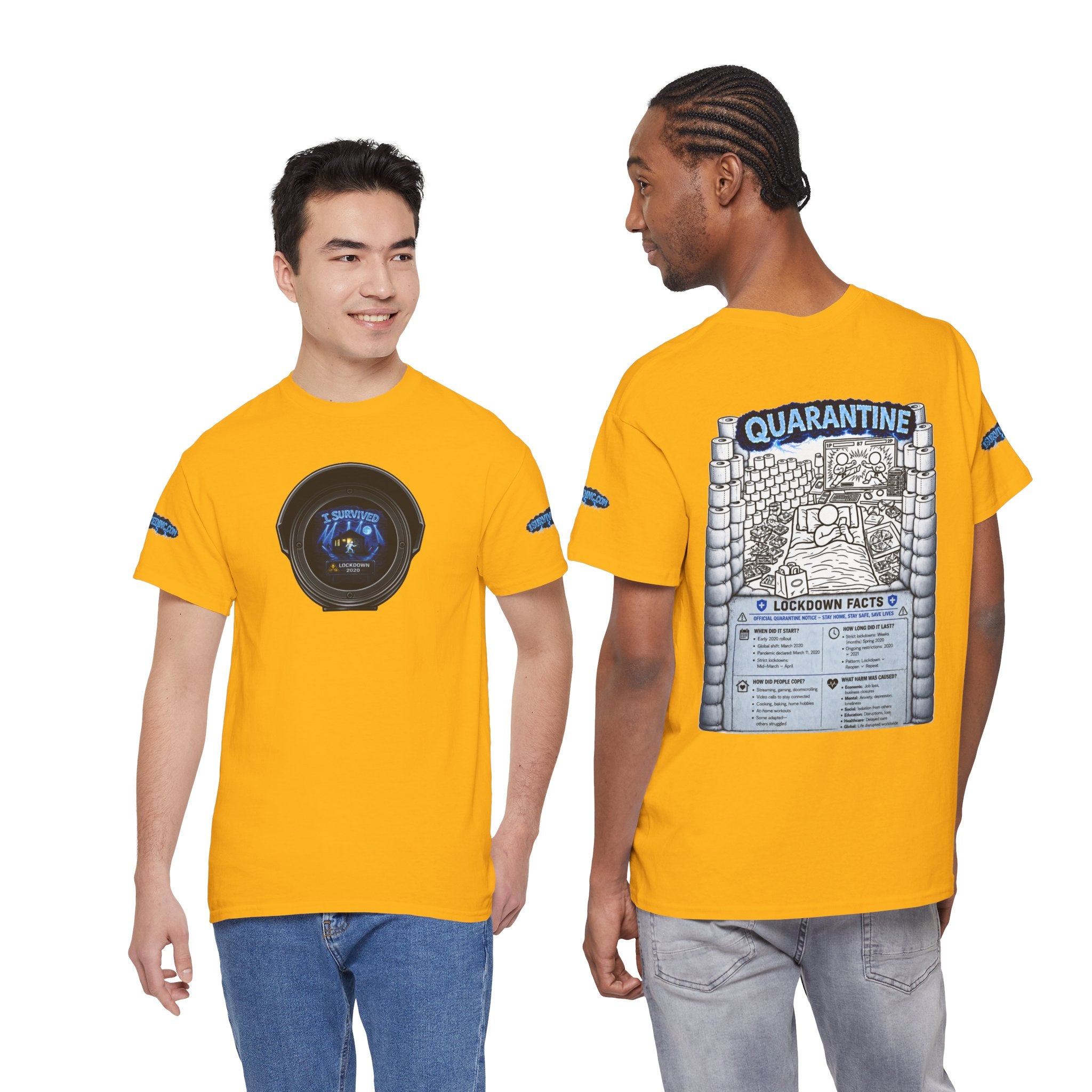 I Survived 2020 — LOCKDOWN S3:E1: Director's Cut Special Edition "Quarantine" Unisex Heavy Cotton Tee