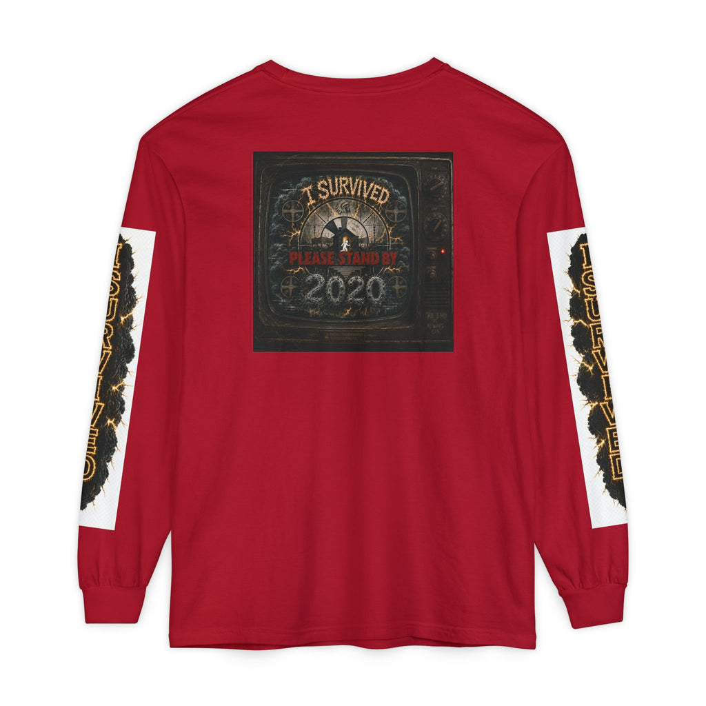I Survived 2020 — "Please Stand By" Test Pattern Tee Special Edition Summer Premier Unisex Garment-Dyed Long Sleeve T-Shirt