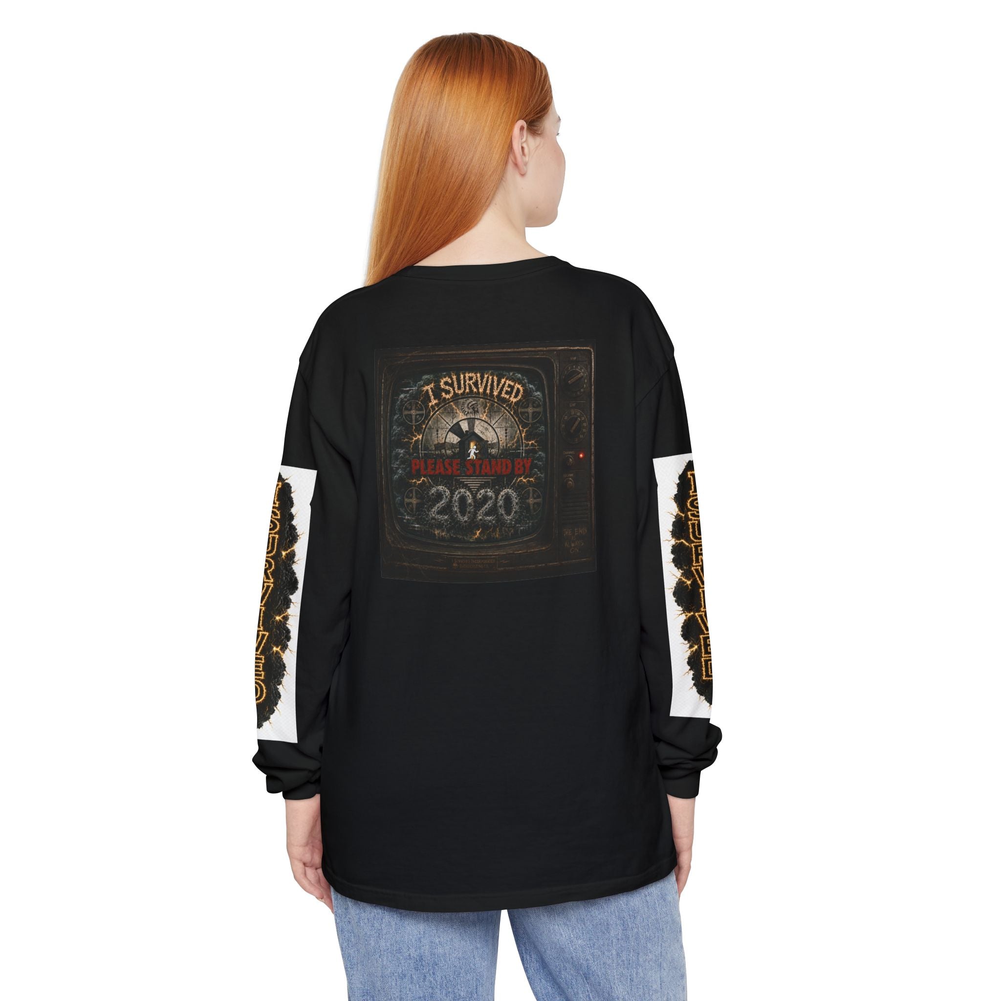 I Survived 2020 — "Please Stand By" Test Pattern Tee Special Edition Summer Premier Unisex Garment-Dyed Long Sleeve T-Shirt