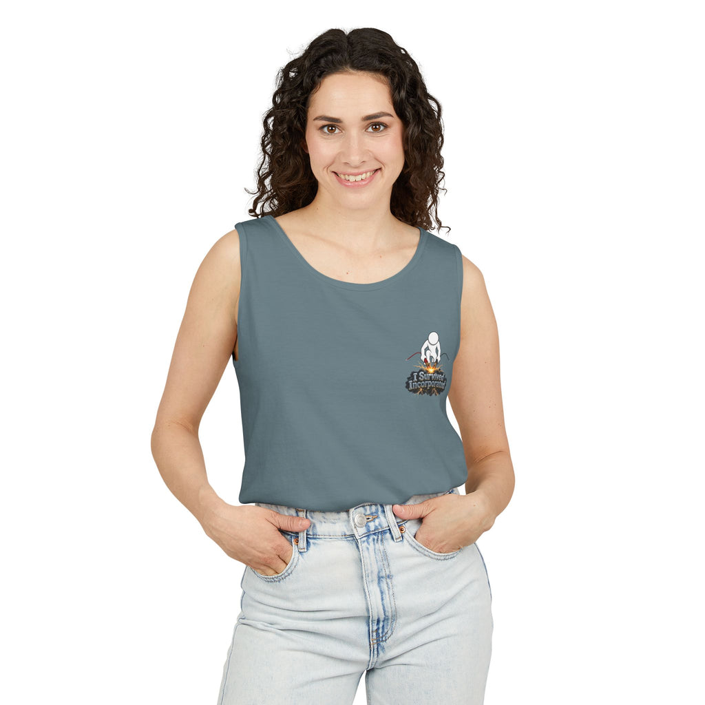 I Survived 2020 — "Please Stand By" Test Pattern Tee Summer Premier  Unisex Garment-Dyed Tank Top