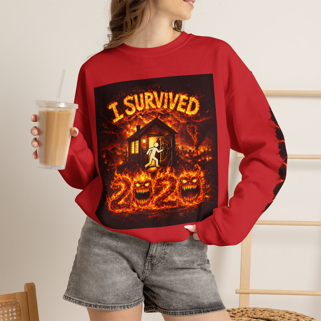 I Survived 2020 — WILDFIRES S2:E4: "Western U.S." Memorial Unisex Heavy Blend™ Crewneck Sweatshirt