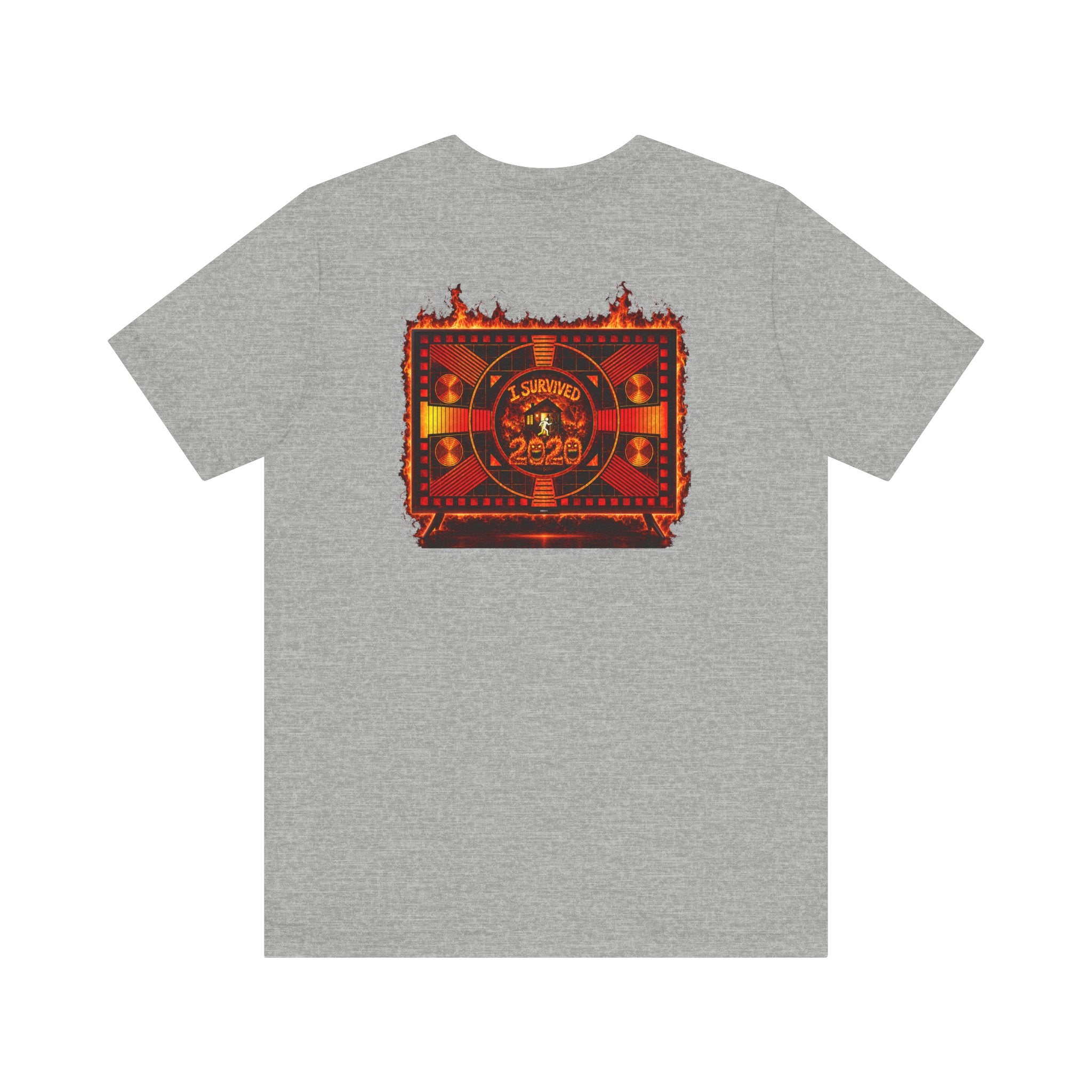 I Survived 2020 — "Please Stand By" Test Pattern Tee Wildfire Signal Edition Summer Premiere Unisex Jersey Short Sleeve Tee