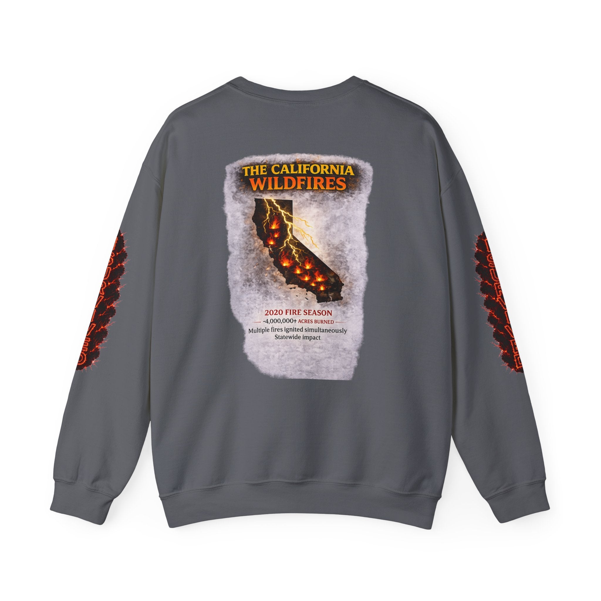 I Survived 2020 — WILDFIRES S2:E3: Director's Cut "The California Wildfires" Memorial Unisex Heavy Blend™ Crewneck Sweatshirt