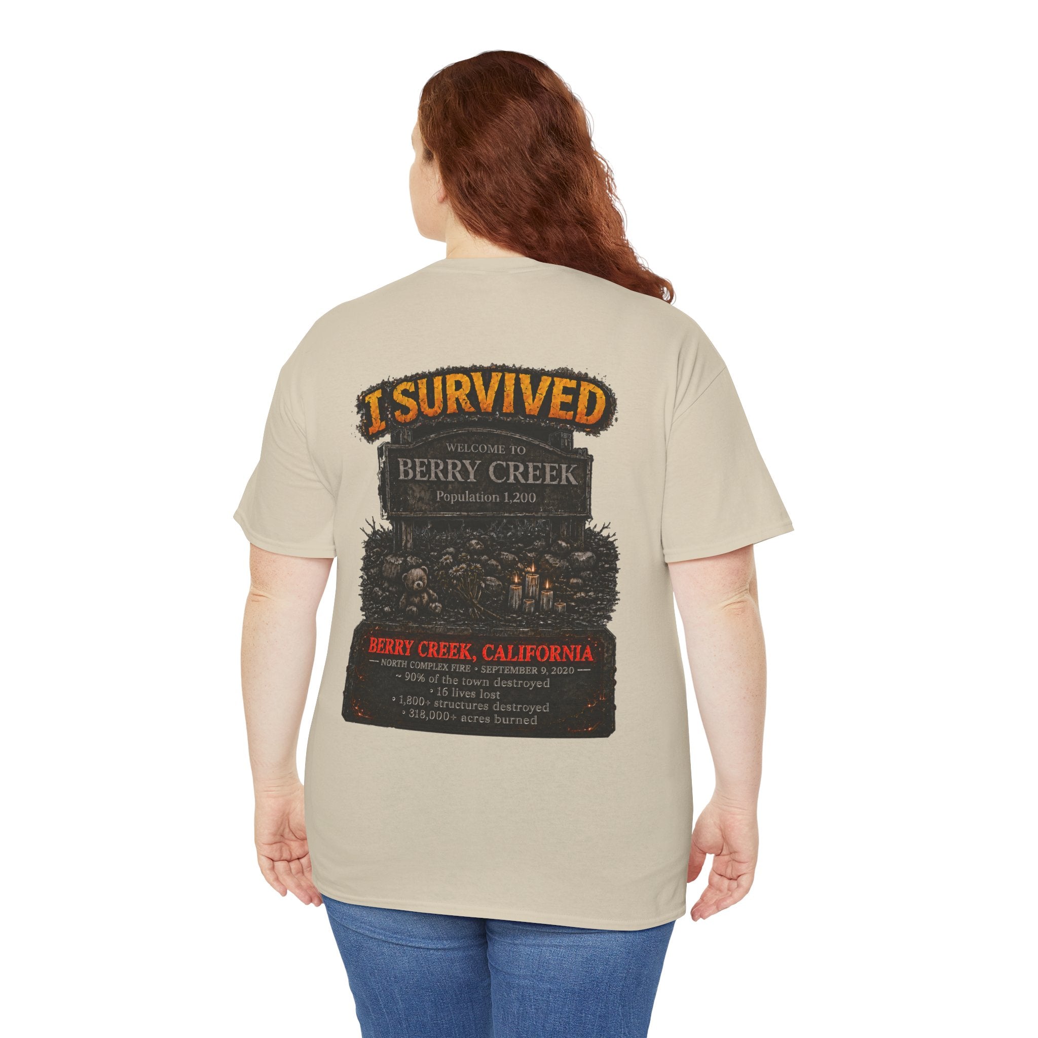 I Survived 2020 — Director's Cut S2:E1 "Berry Creek" | Wildfire Edition Memorial Unisex Heavy Cotton Tee