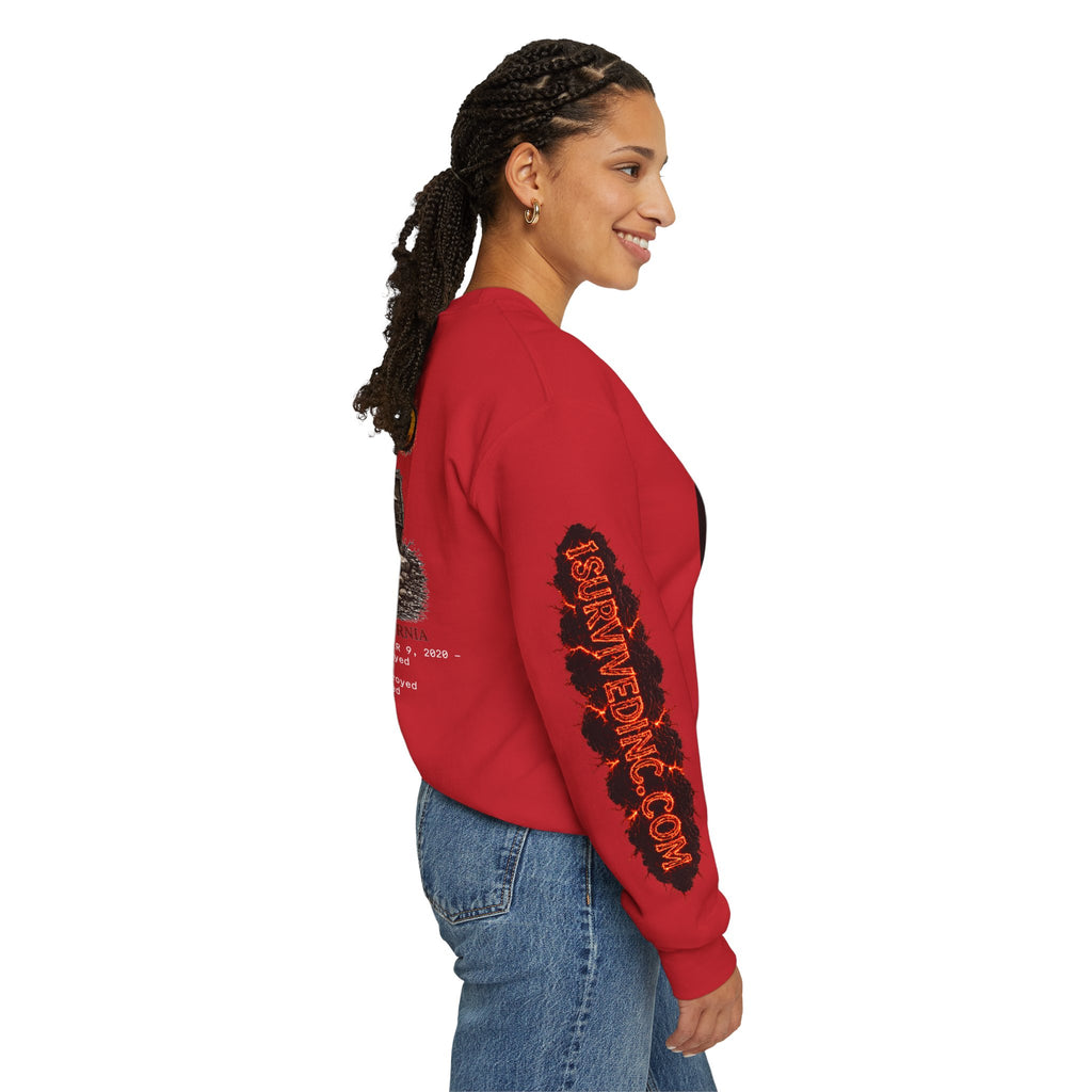 I Survived 2020 — S2:E1 "Berry Creek" | Wildfire Edition Memorial Unisex Heavy Blend™ Crewneck Sweatshirt