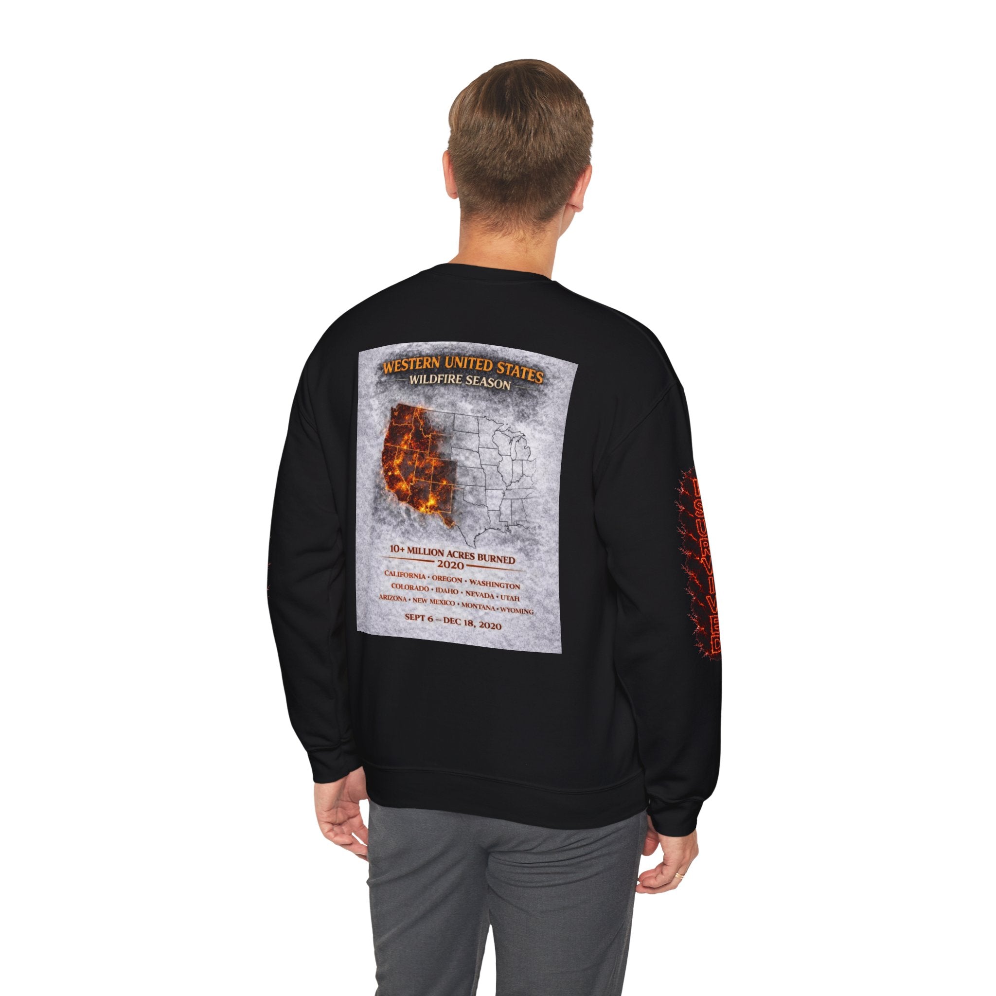 I Survived 2020 — Director's Cut S2:E4 "Western U.S. Wildfire Season" | Mid-Season Finale Pt. 1 | Wildfire Edition Memorial Unisex Heavy Blend™ Crewneck Sweatshirt