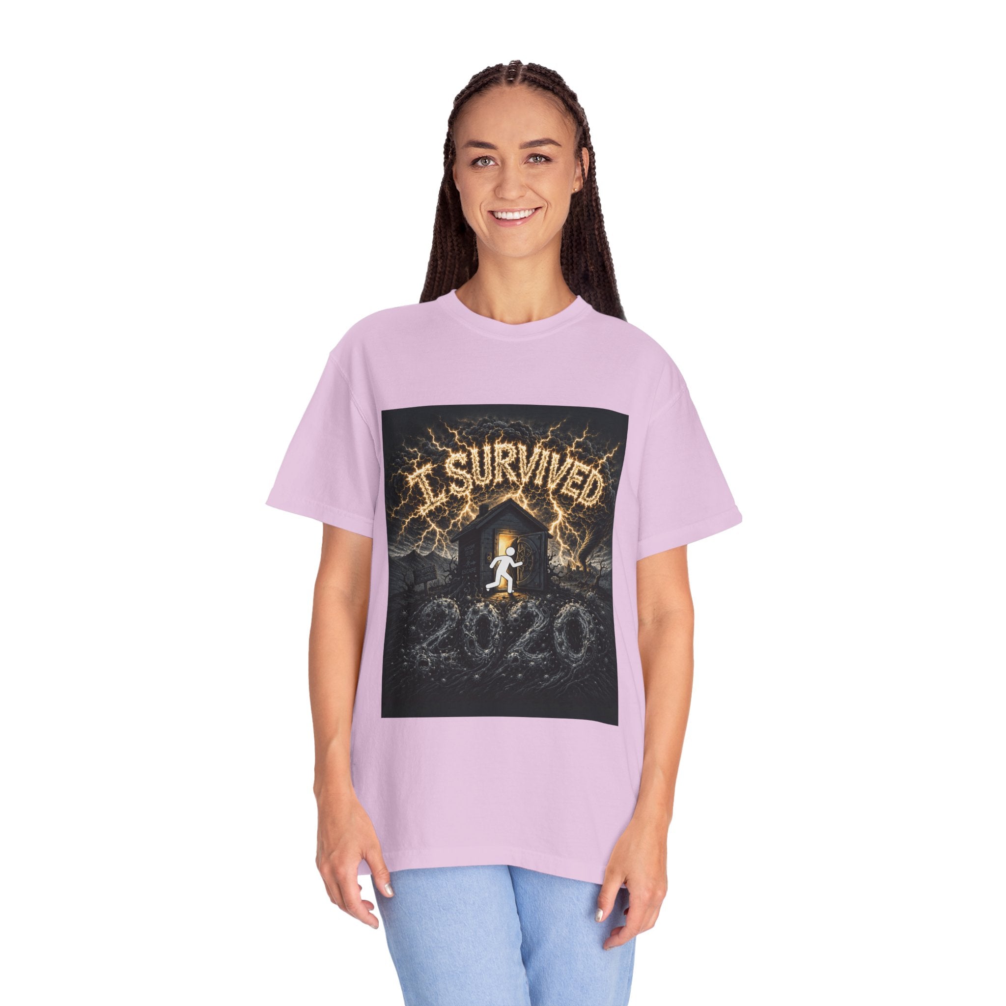 I Survived 2020 — Original Design Teaser Tee | Season 1 Premiere Drop Unisex Garment-Dyed T-shirt