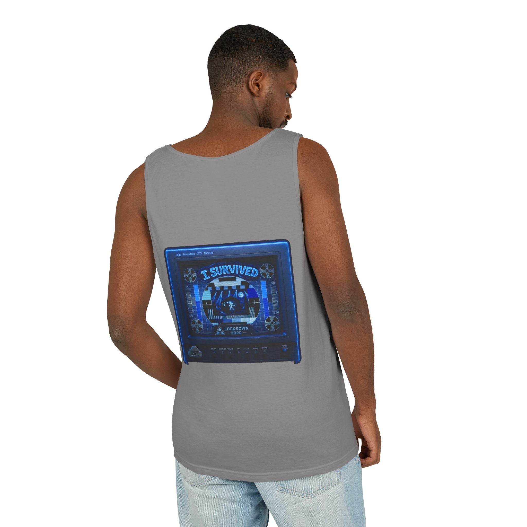 I Survived 2020 — "Please Stand By" Test Pattern Tee Lockdown Special Edition Summer Exclusive Unisex Garment-Dyed Tank Top