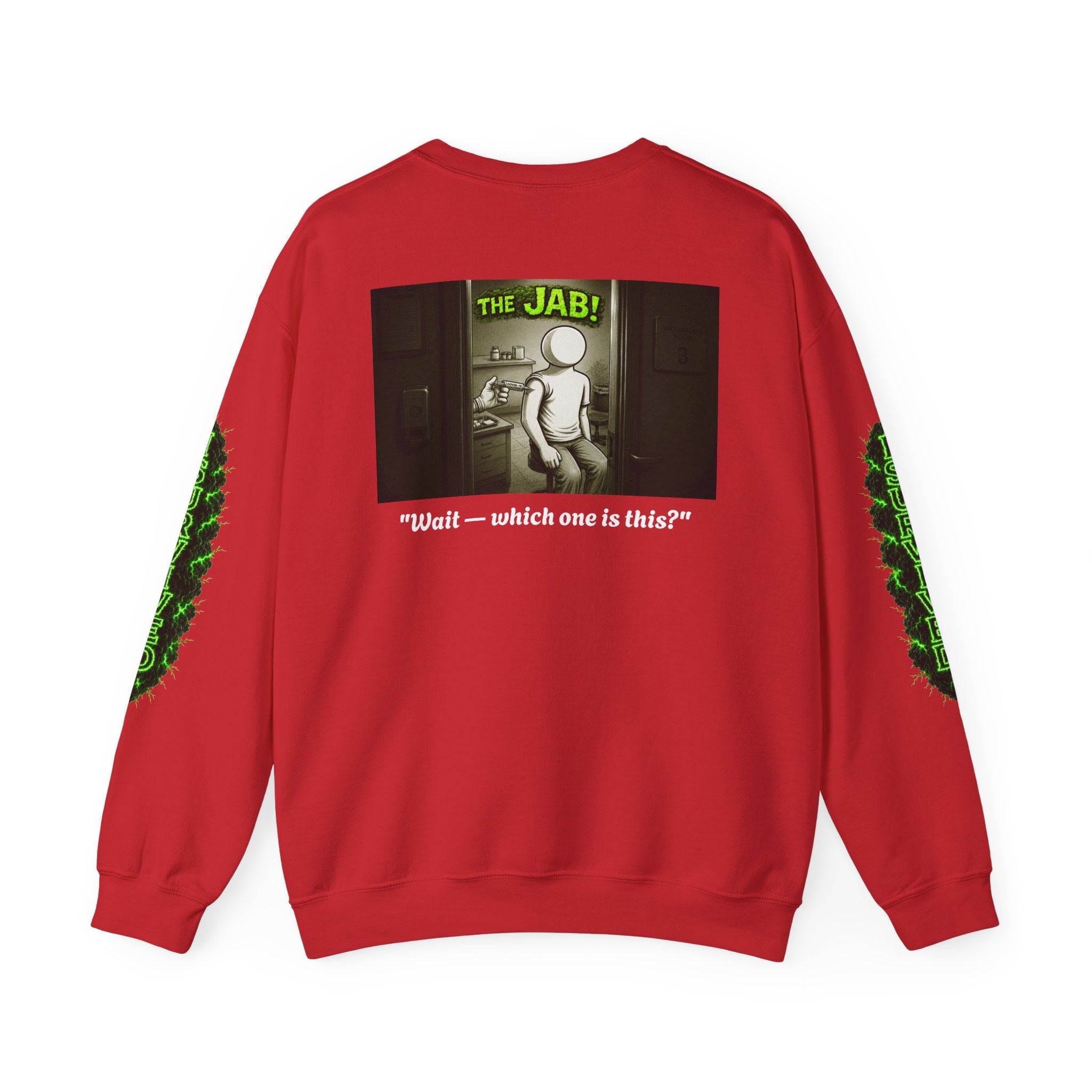 I Survived 2020 — PANDEMIC S1:E3: Director's Cut "The Jab!" Unisex Heavy Blend™ Crewneck Sweatshirt