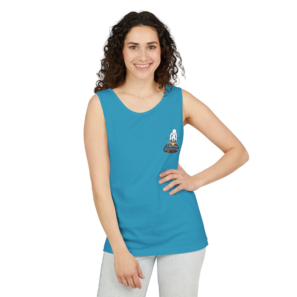 I Survived 2020 — "Please Stand By" Test Pattern Tee Summer Premier  Unisex Garment-Dyed Tank Top