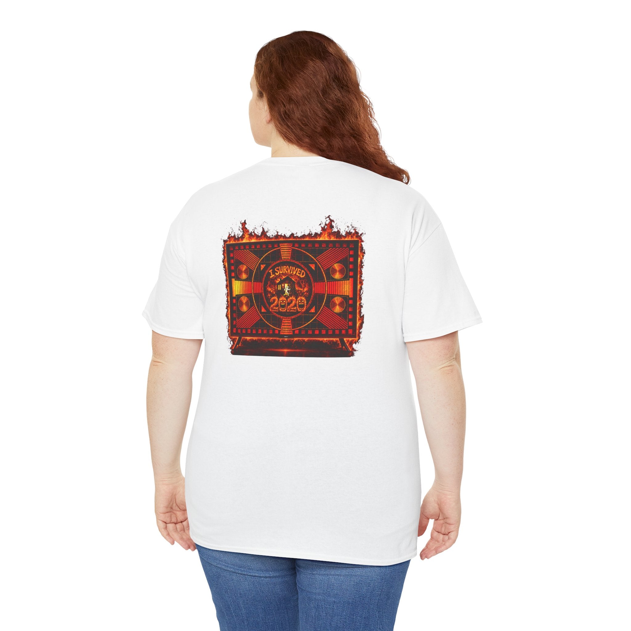 I Survived 2020 — "Please Stand By" Test Pattern Tee Wildfire Signal Edition Summer Premiere Unisex Heavy Cotton Tee