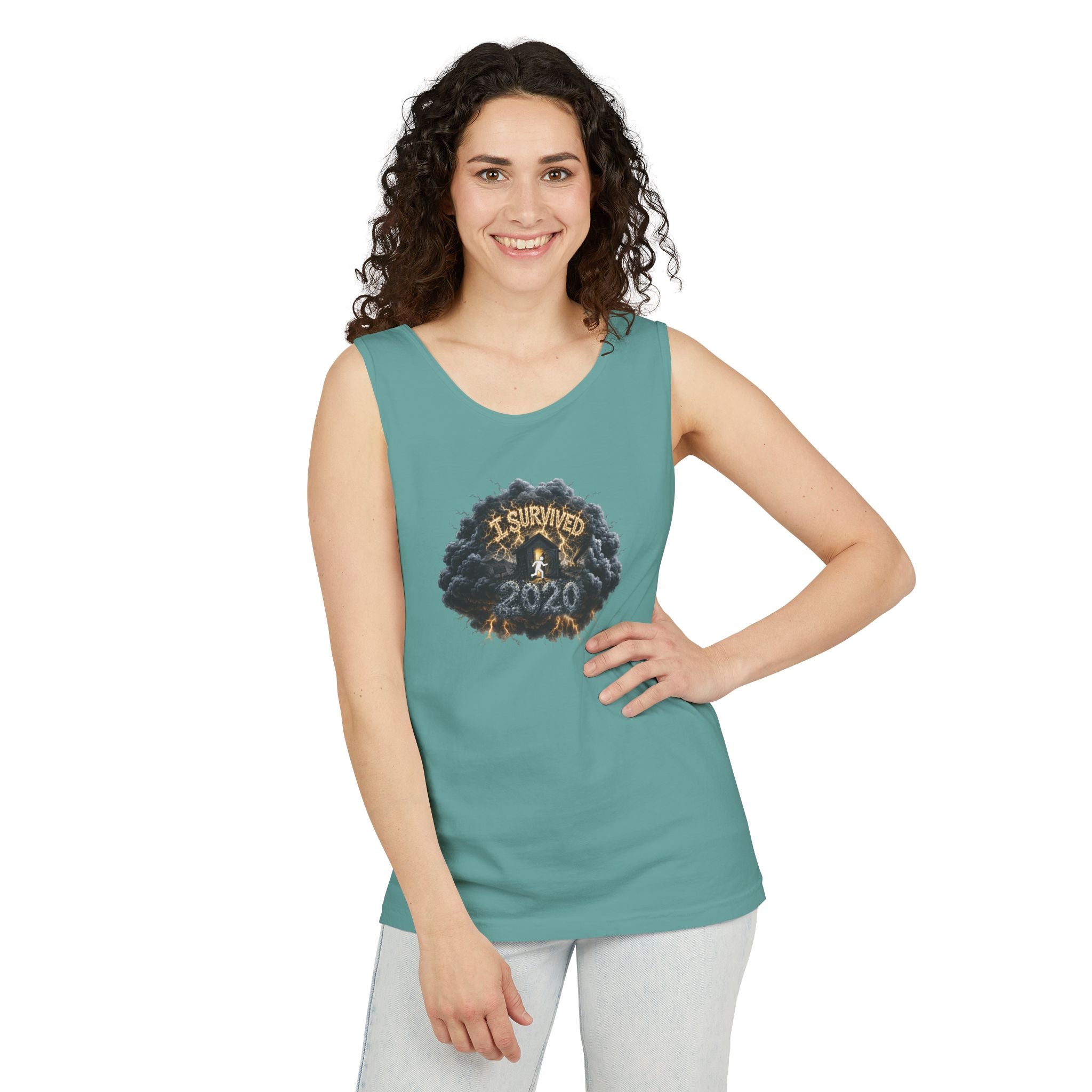I Survived 2020 — Original PILOT Design: Director's Cut Unisex Garment-Dyed Tank Top